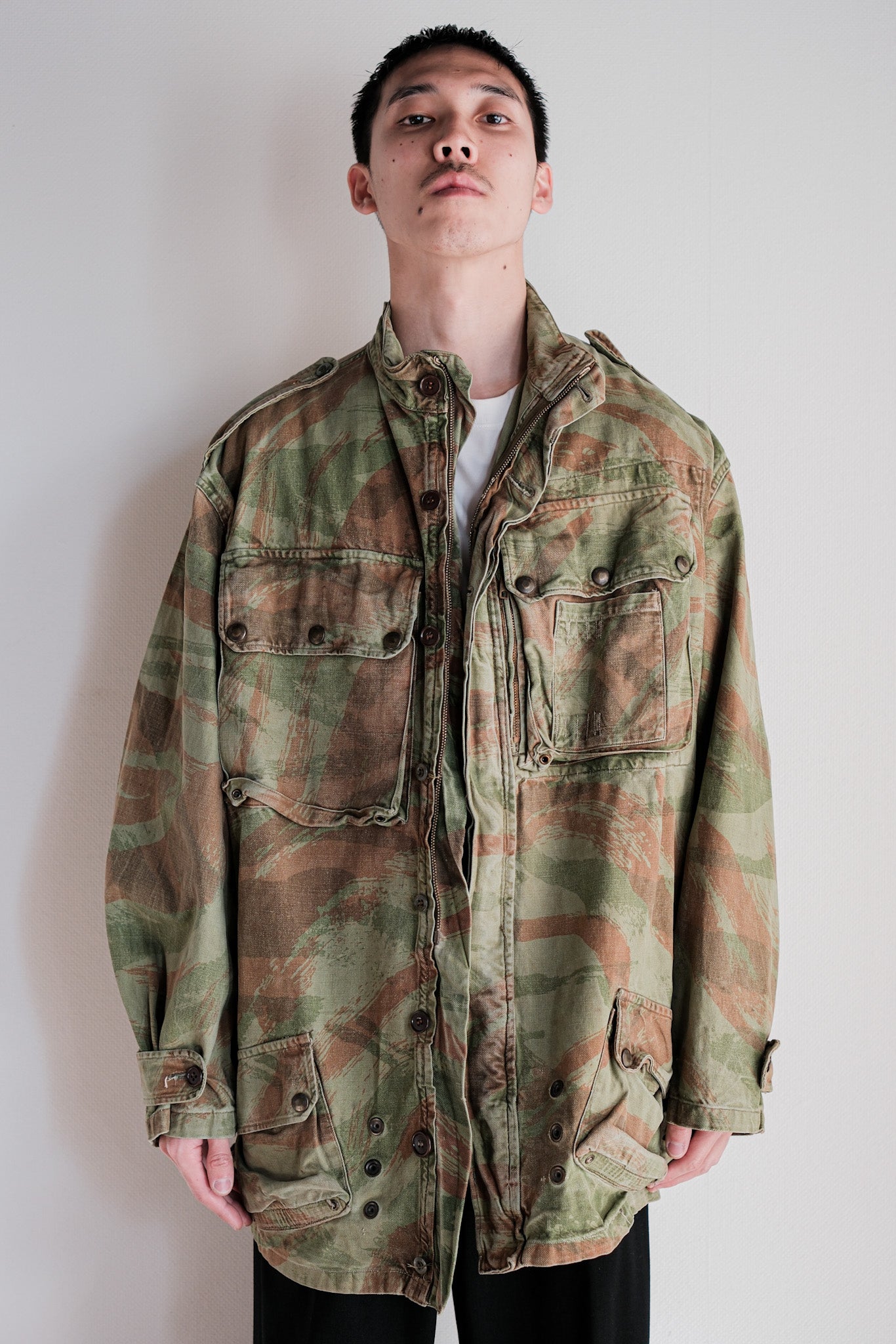 【~50's】French Army TAP47/53 Lizard Camouflage Paratrooper Jacket Size.46