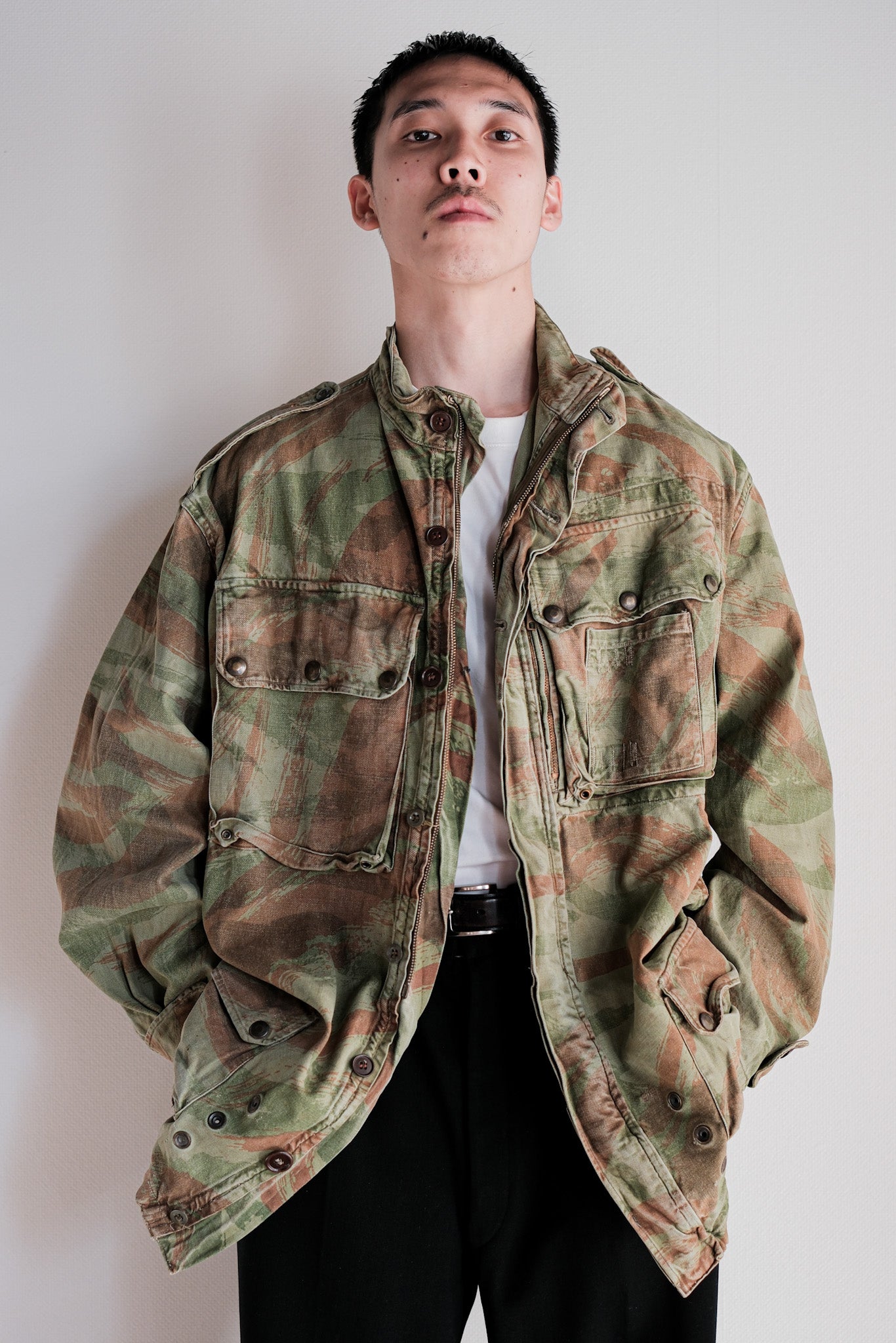 【~50's】French Army TAP47/53 Lizard Camouflage Paratrooper Jacket Size.46