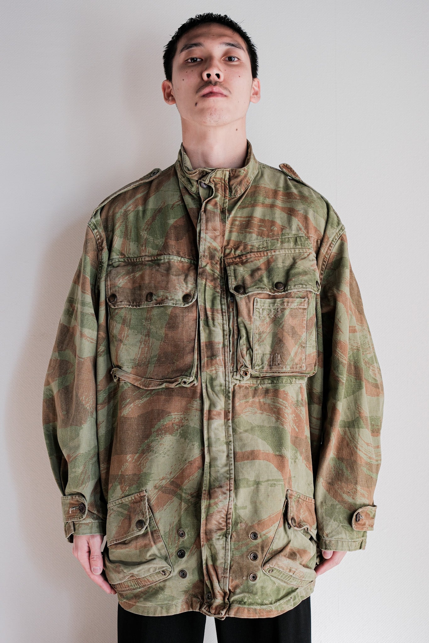 【~50's】French Army TAP47/53 Lizard Camouflage Paratrooper Jacket Size.46