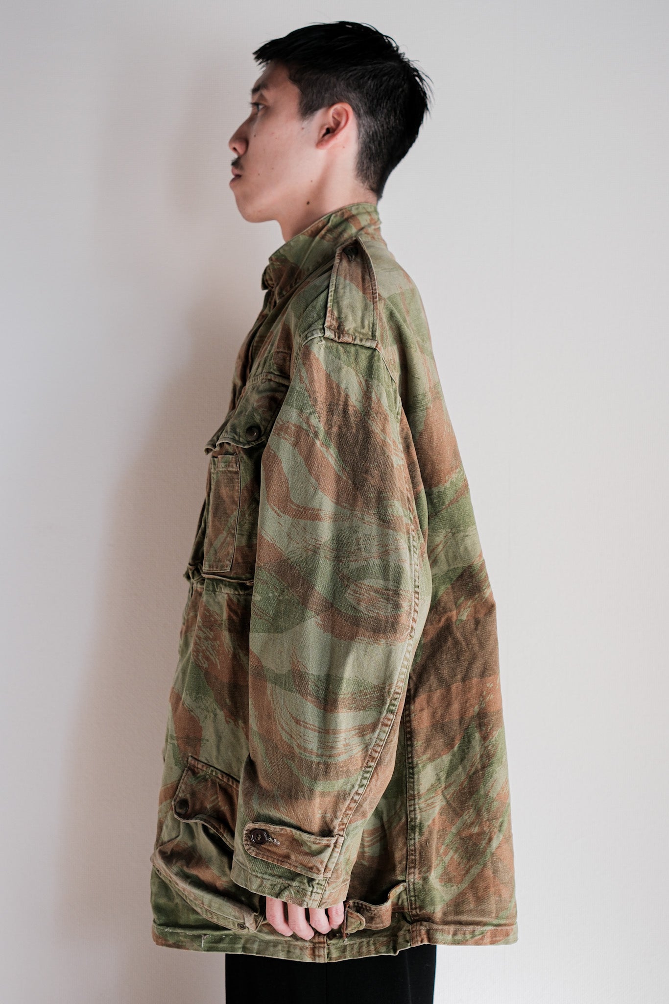 【~50's】French Army TAP47/53 Lizard Camouflage Paratrooper Jacket Size.46
