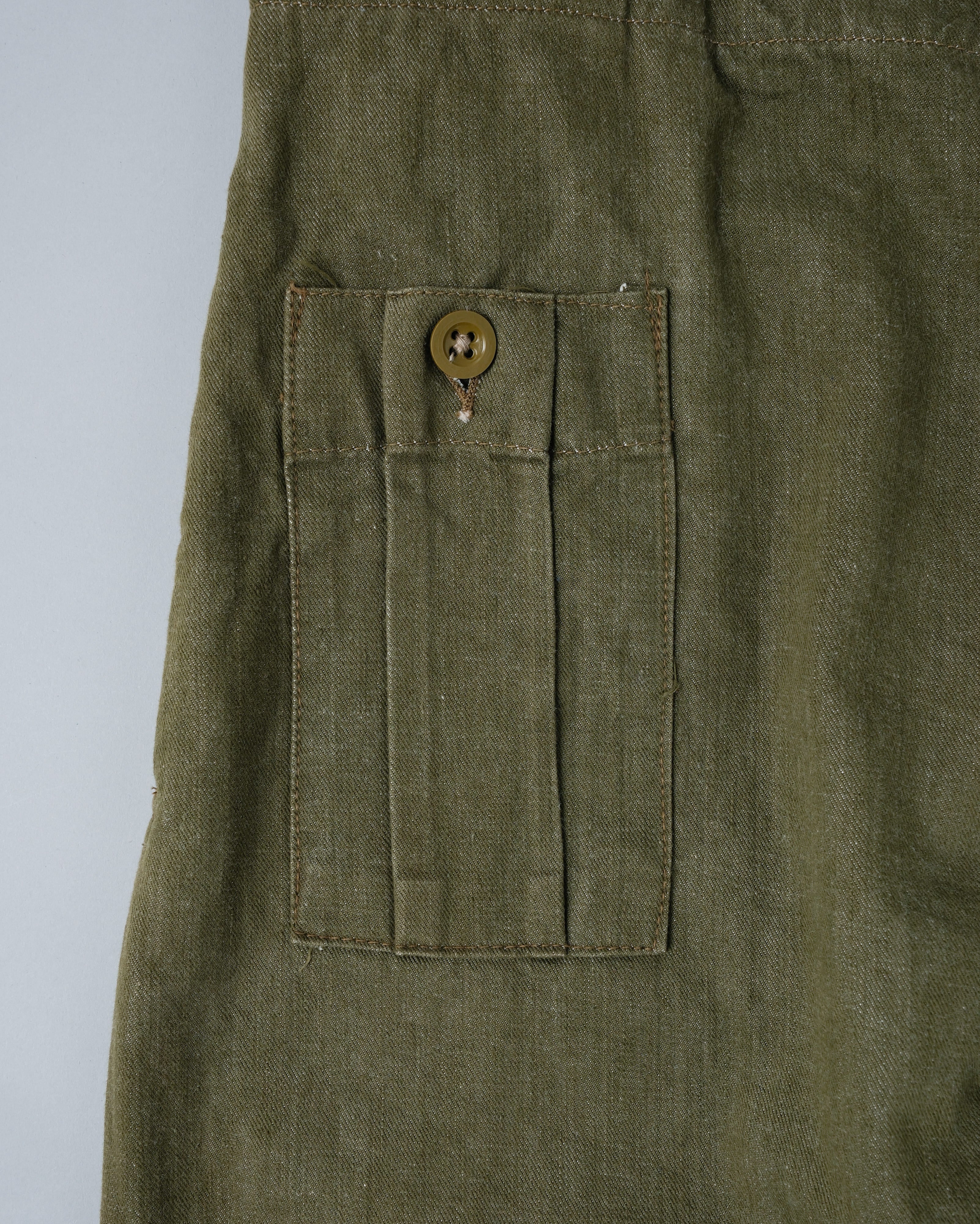 【~50's】British Army Overalls Green Denim Trousers Size.9