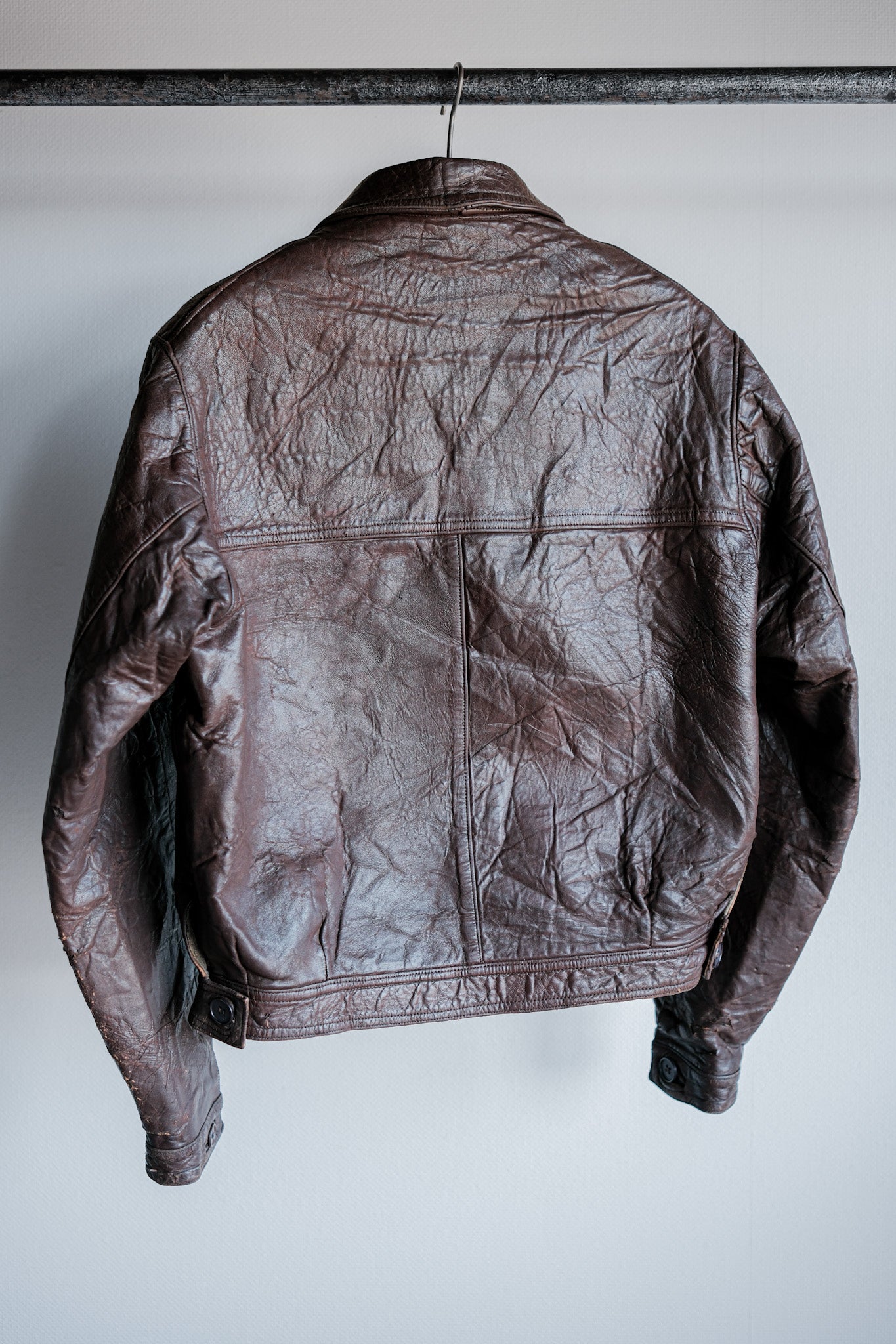 【~40's】WWⅡ French CJF Leather Cyclist Jacket