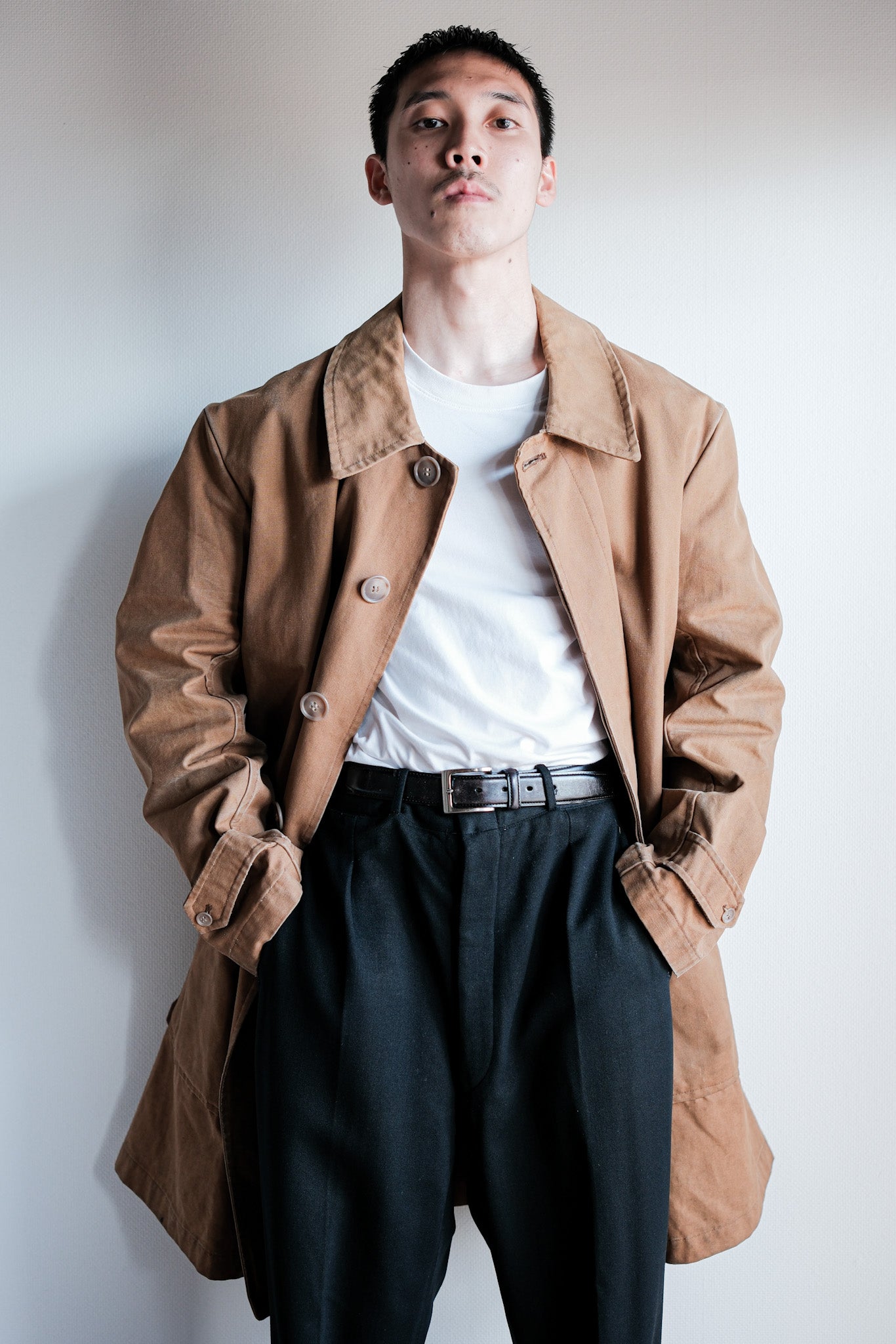 【~40's】French Vintage Cotton Linen Canvas Work Half Coat