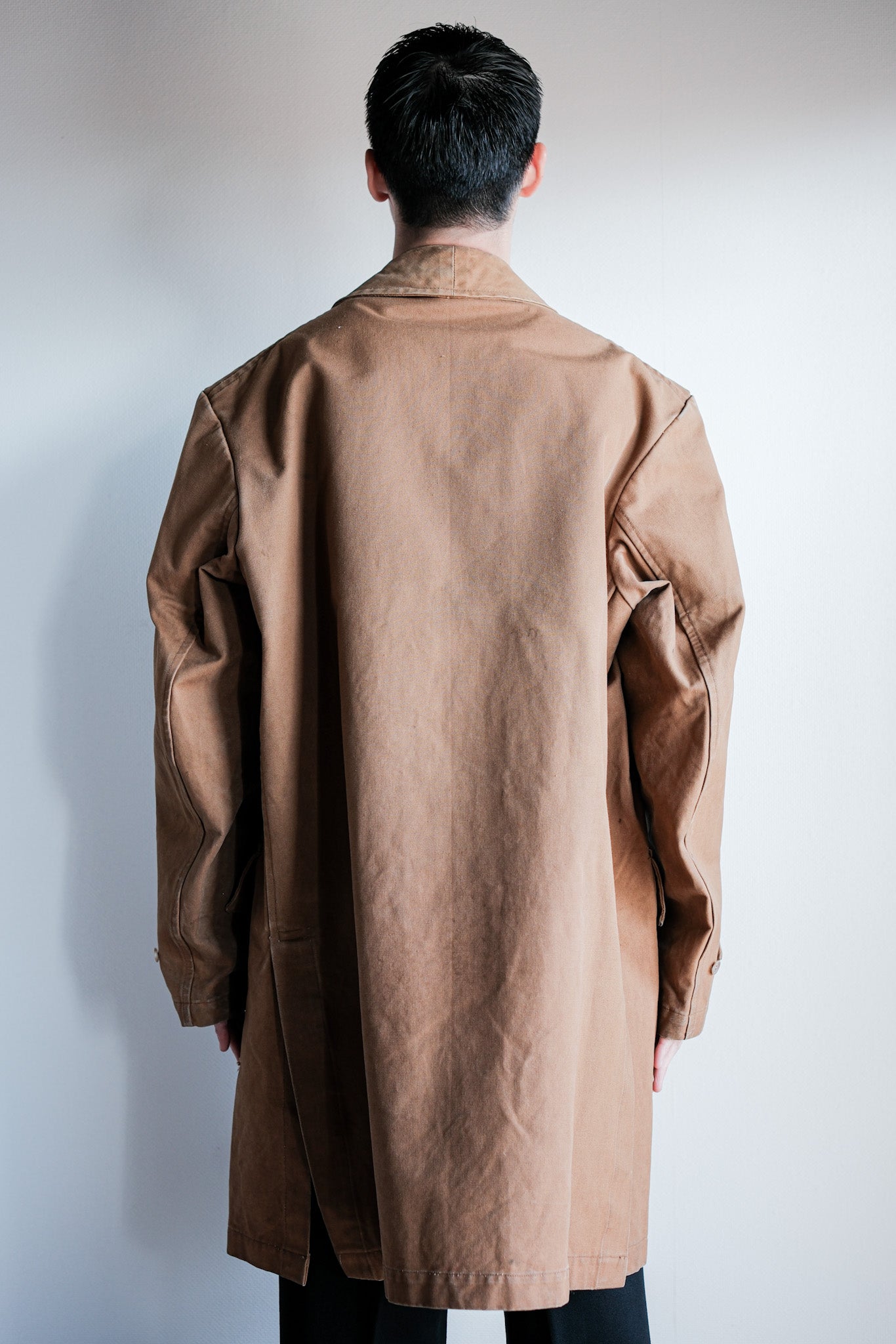 【~40's】French Vintage Cotton Linen Canvas Work Half Coat