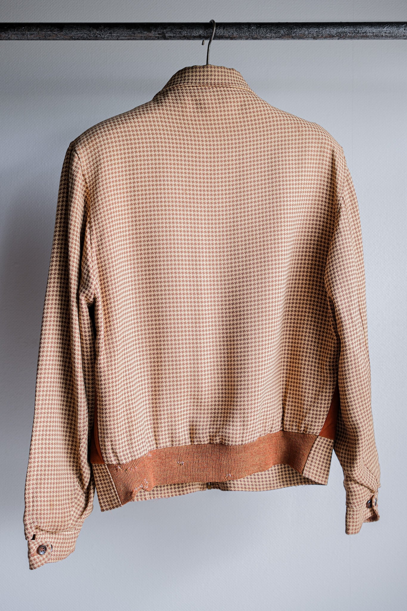 【~50's】American Vintage 2 Tone Houndstooth Rayon Jacket