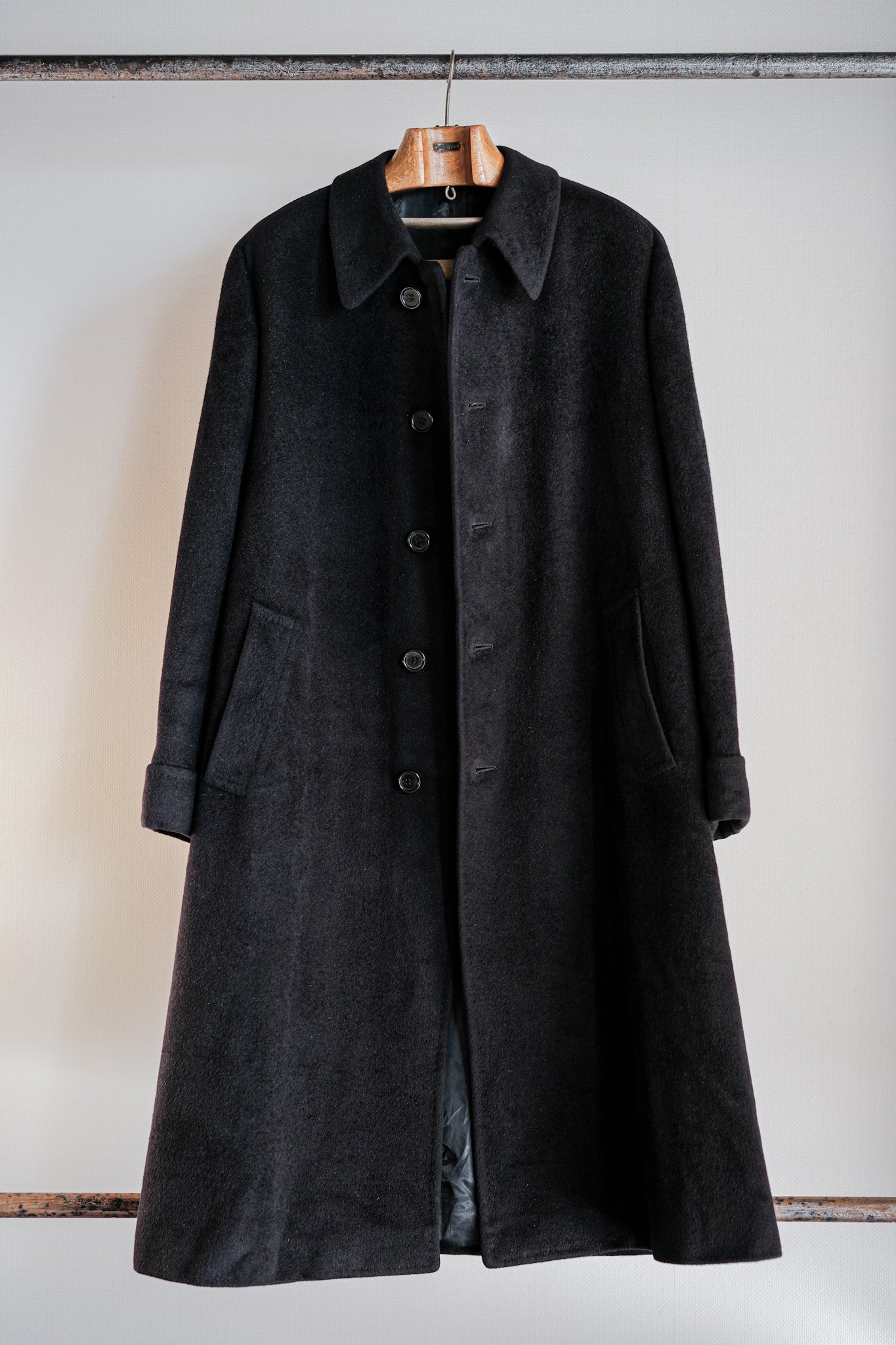 【~00's】Old ARNYS PARIS Saddle Shoulder Angora Balmacaan Coat Size.42