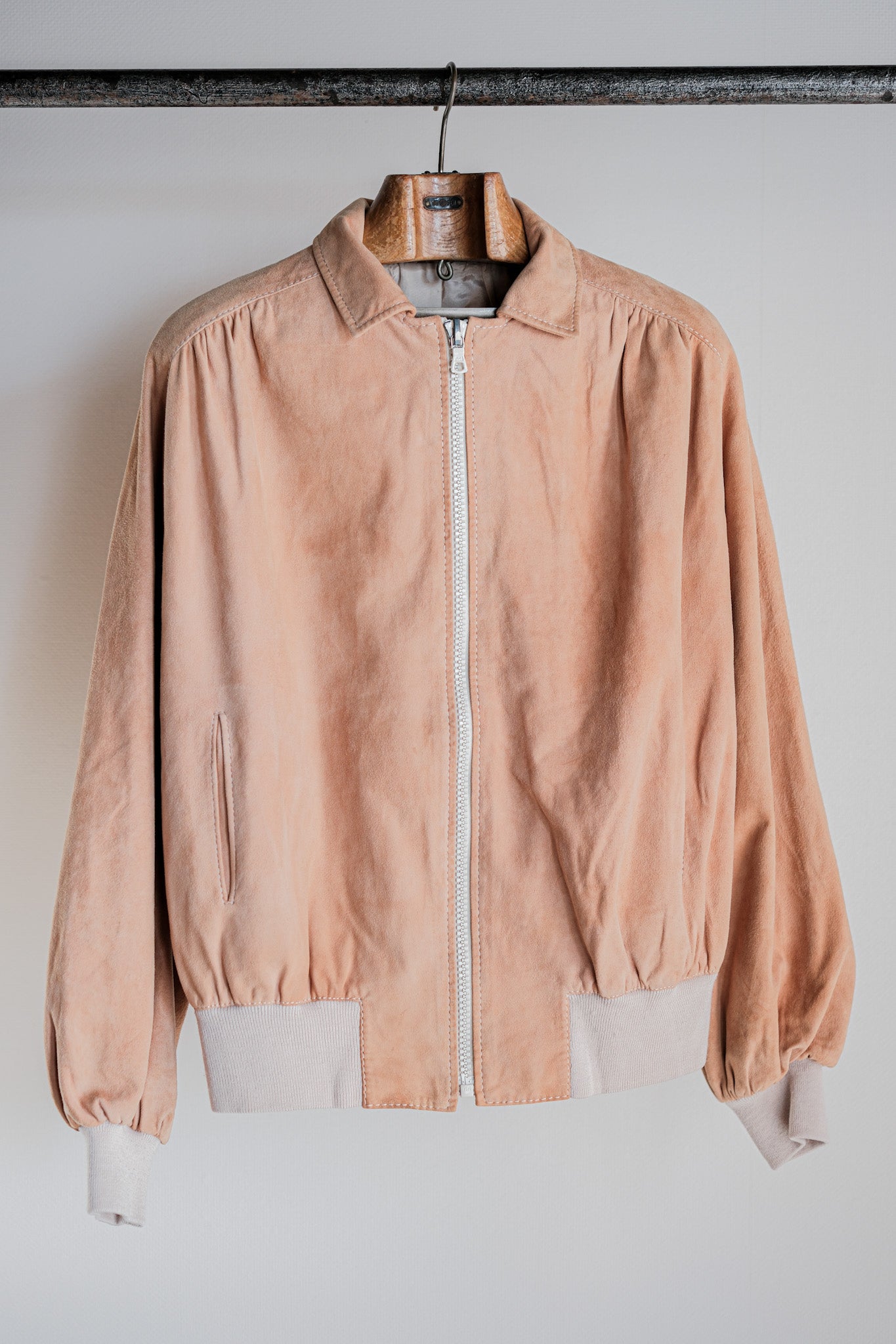 【~70's】Old Hermès Sport Paris Saddle Shoulder Suede Leather Blouson