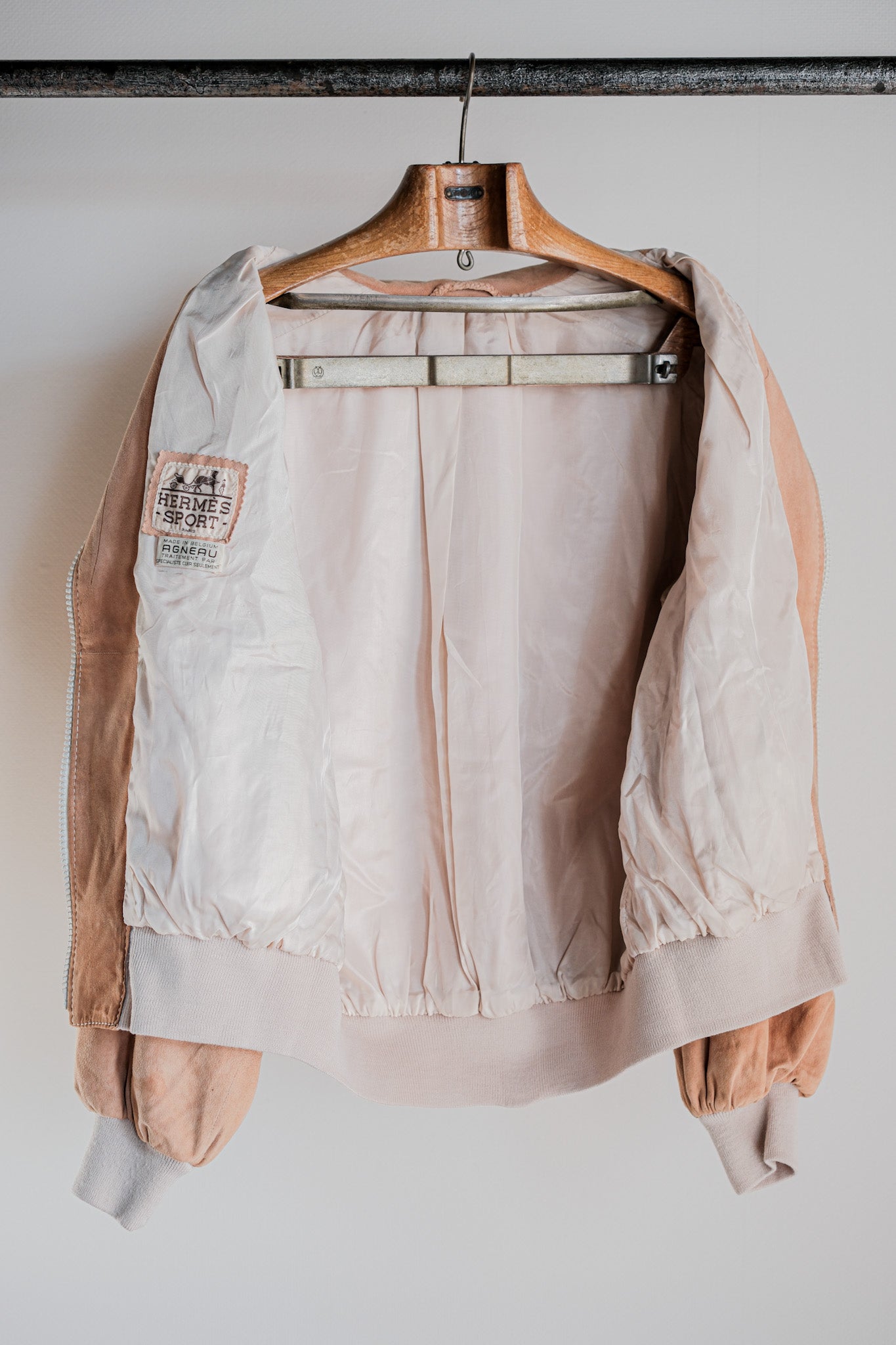【~70's】Old Hermès Sport Paris Saddle Shoulder Suede Leather Blouson