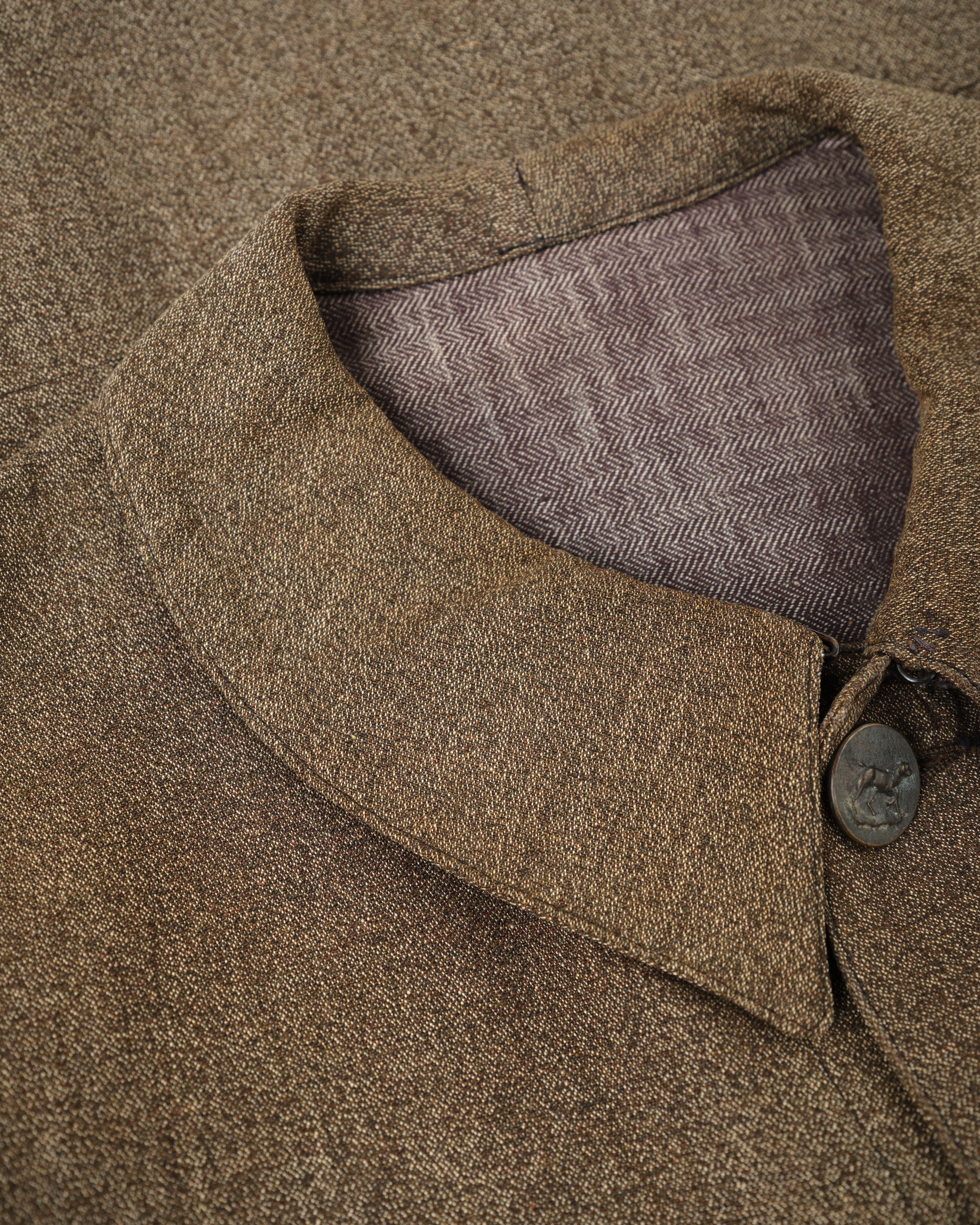 【~30’s】French Vintage Brown Chambray Hunting Jacket