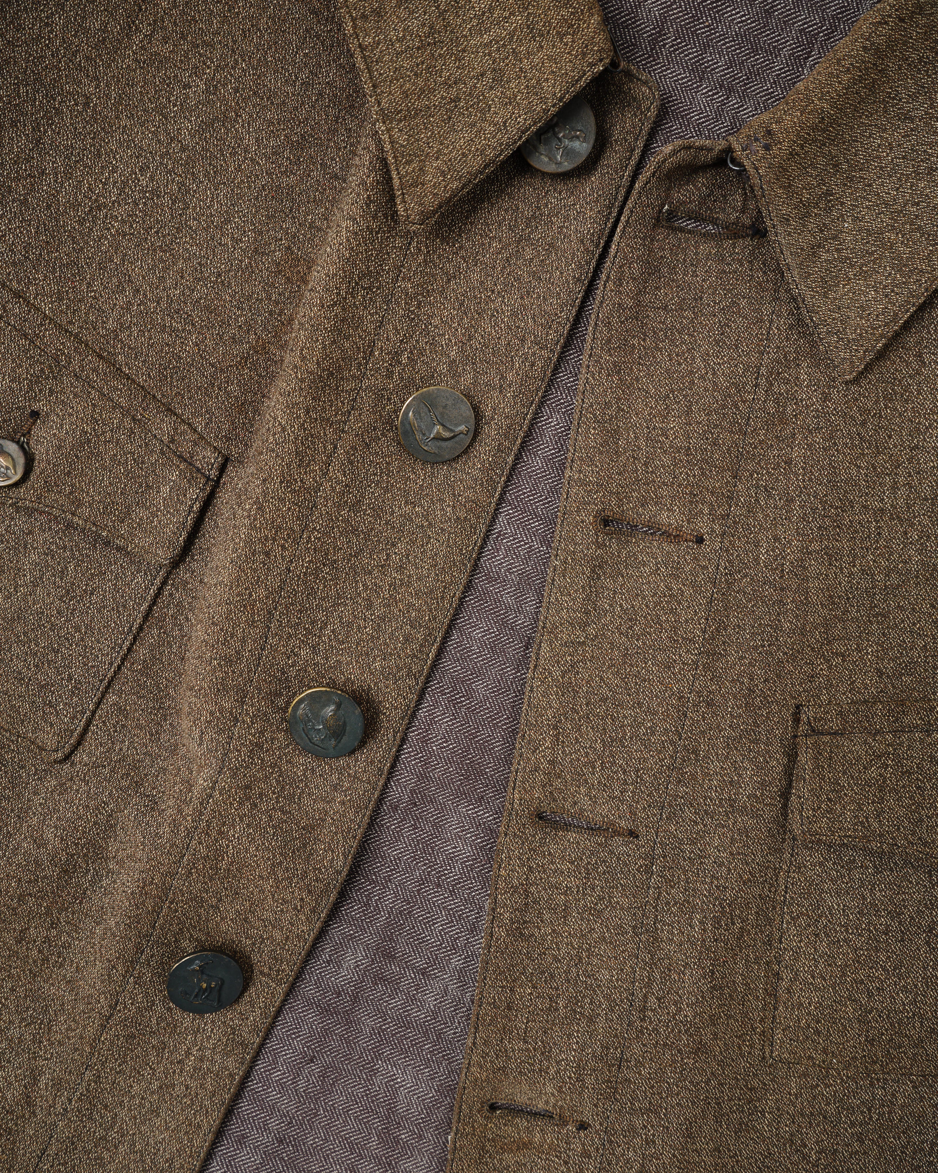 【~30’s】French Vintage Brown Chambray Hunting Jacket