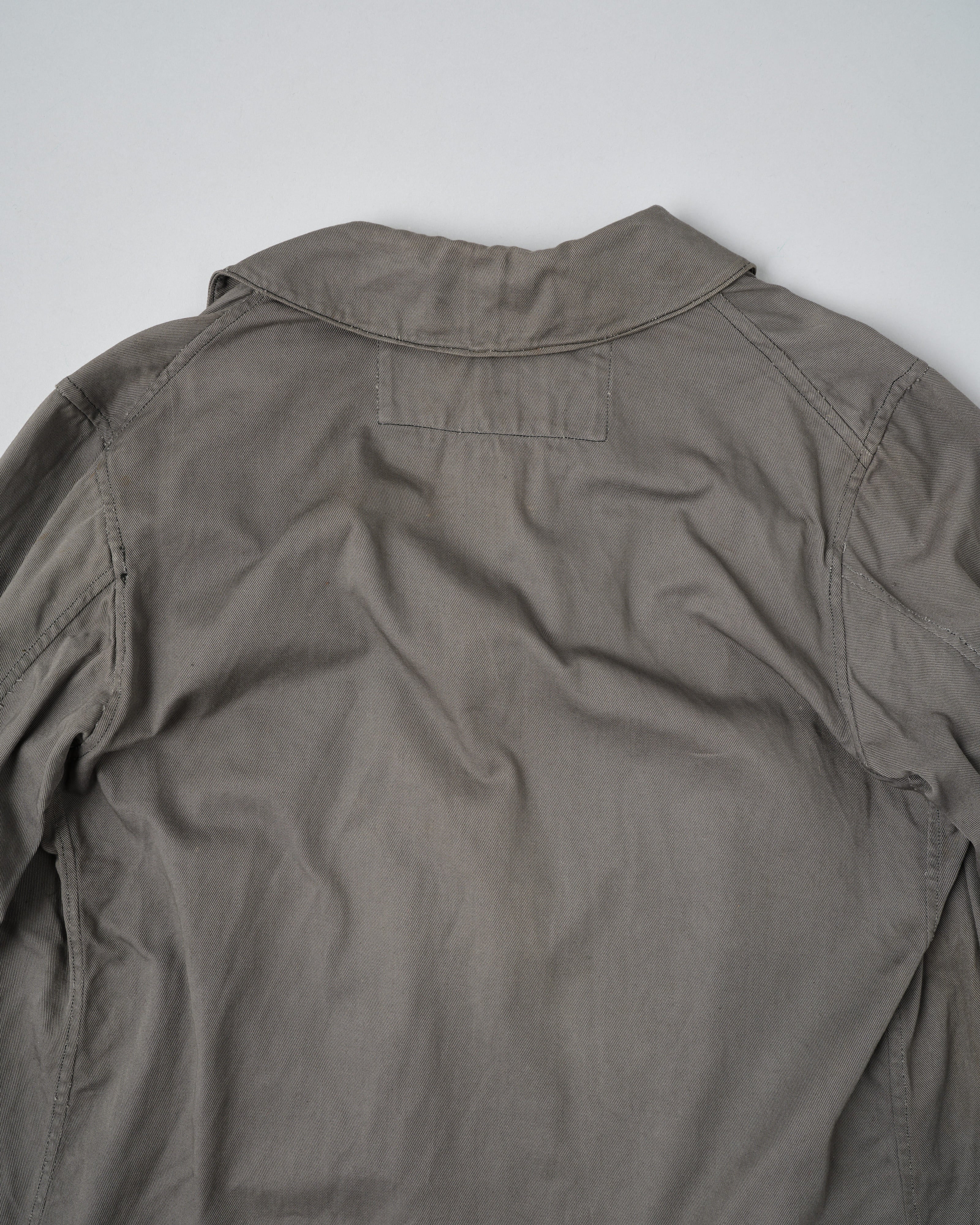 【~30's】French Navy Gray Cotton Twill Sailor Work Smock "Overdyed" "Marine Nationale"