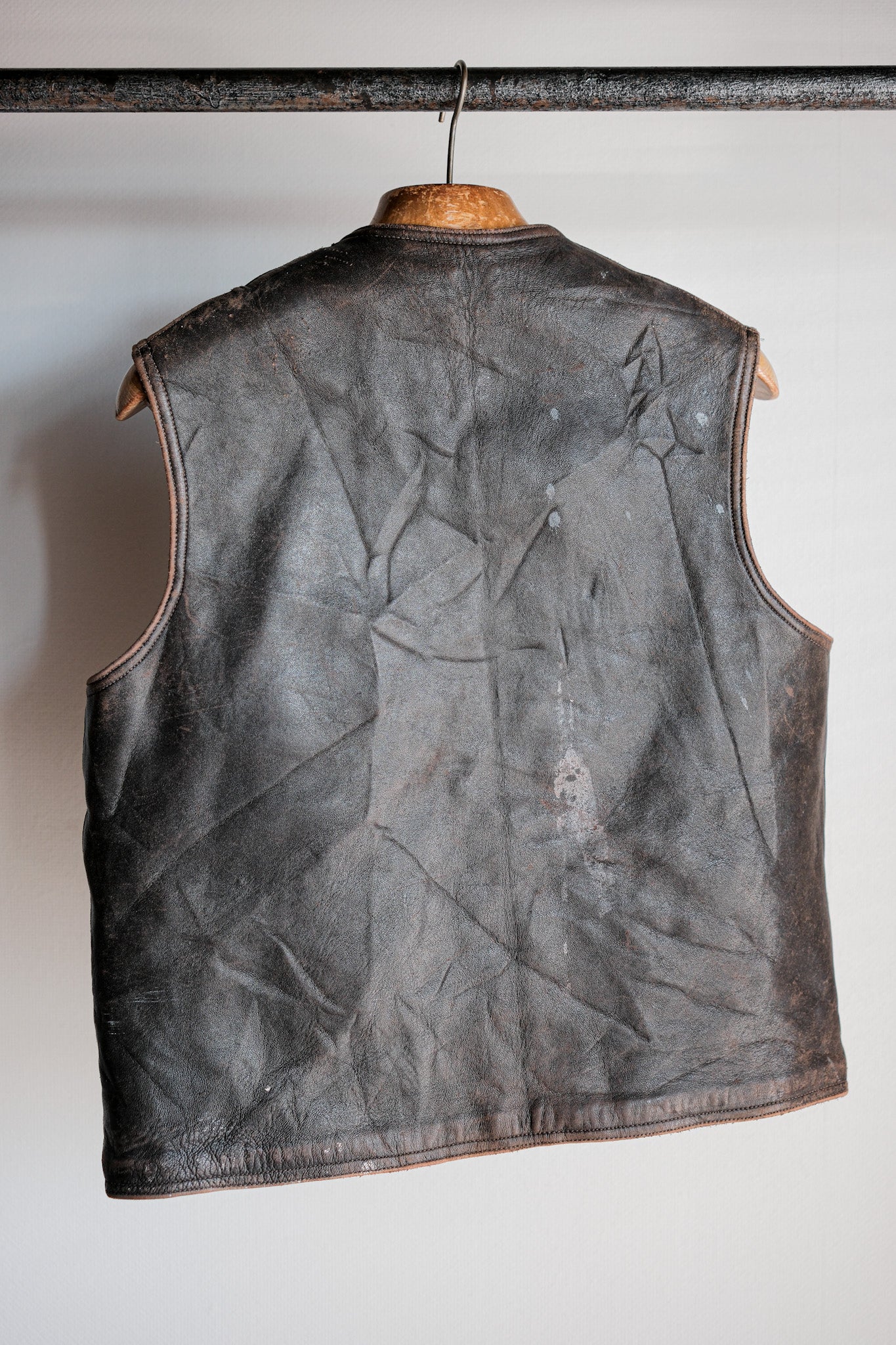 【~40's】French Army Cavalier Leather Vest
