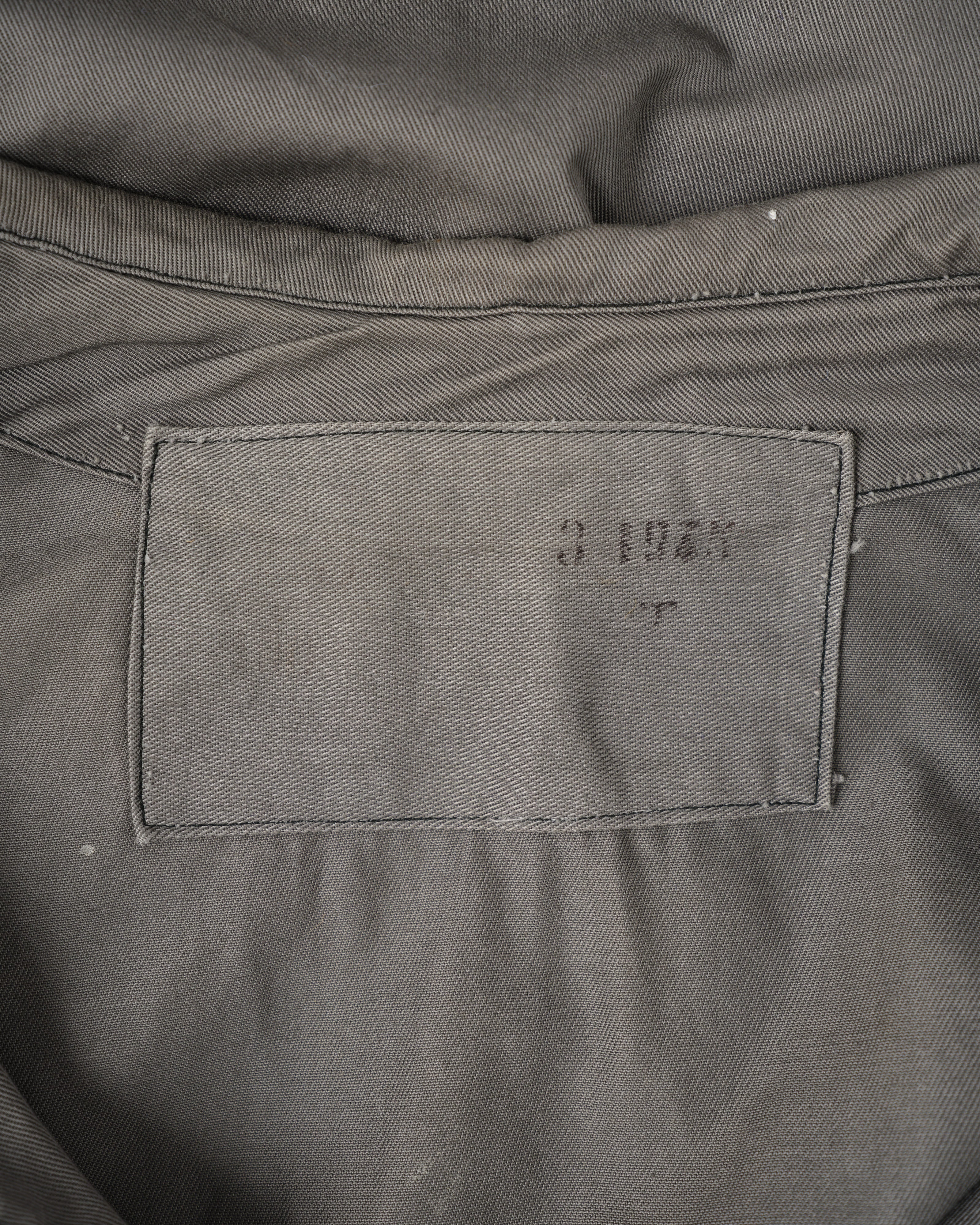 【~30's】French Navy Gray Cotton Twill Sailor Work Smock "Overdyed" "Marine Nationale"