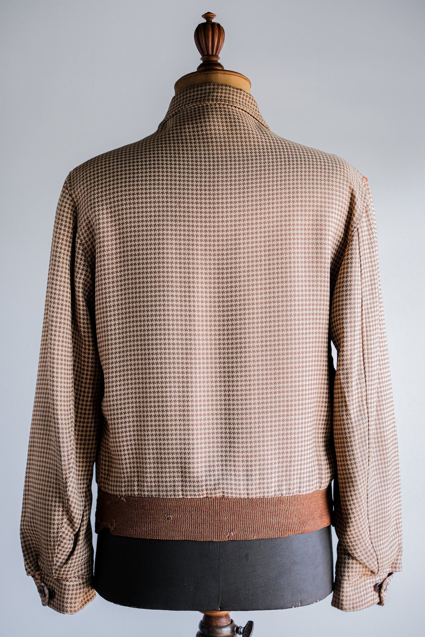 【~50's】American Vintage 2 Tone Houndstooth Rayon Jacket