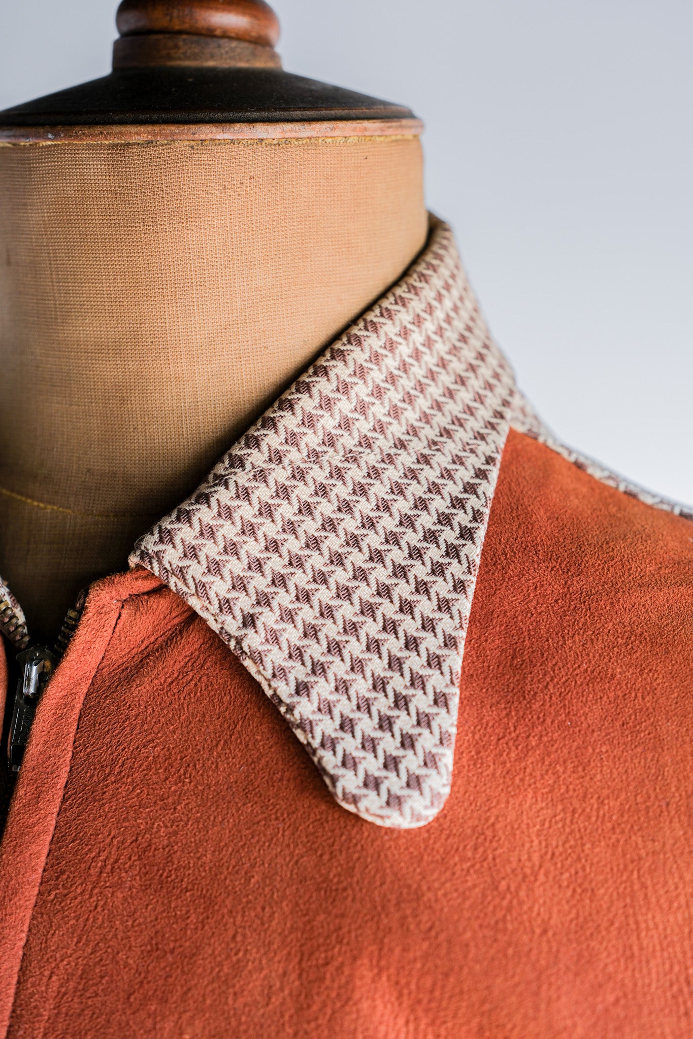 【~50's】American Vintage 2 Tone Houndstooth Rayon Jacket