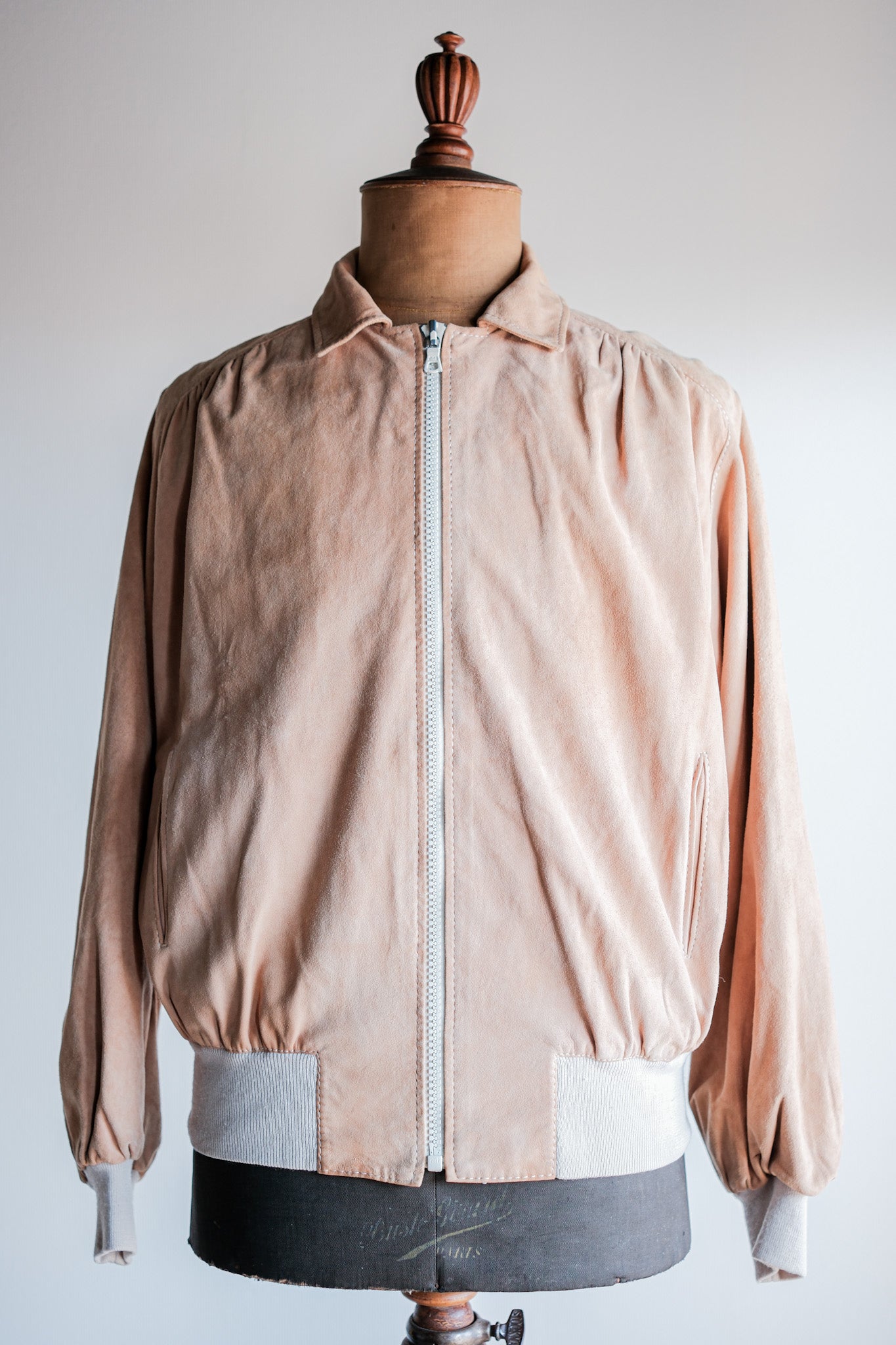 【~70's】Old Hermès Sport Paris Saddle Shoulder Suede Leather Blouson