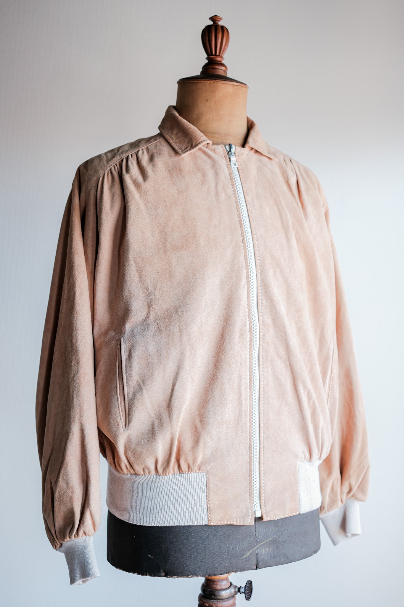 【~70's】Old Hermès Sport Paris Saddle Shoulder Suede Leather Blouson