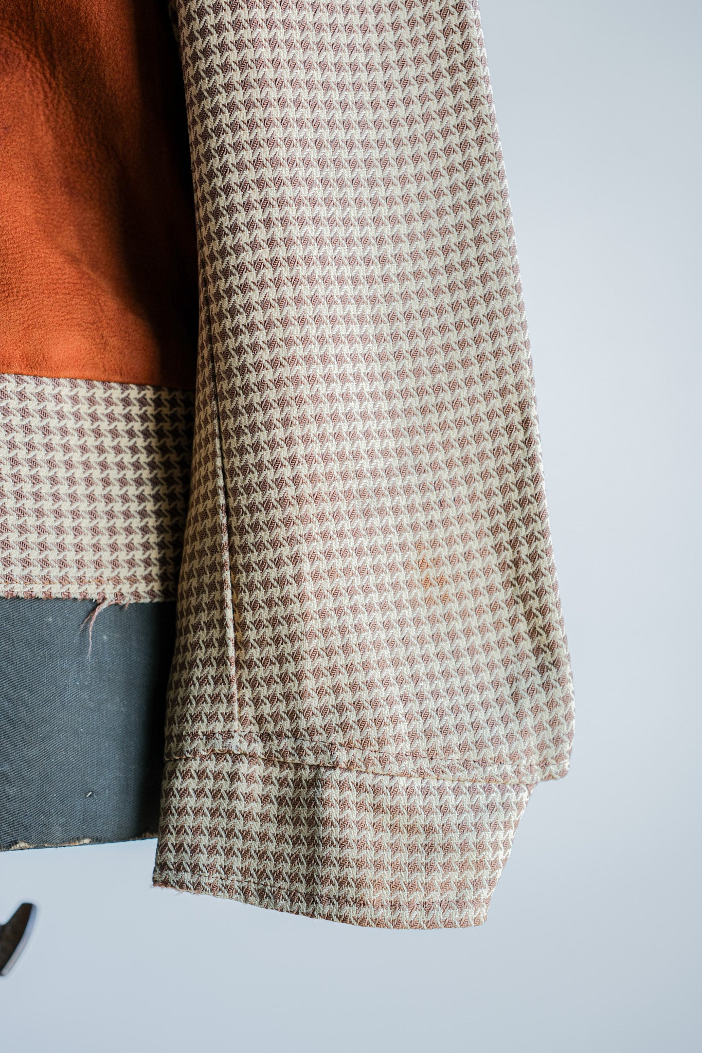 【~50's】American Vintage 2 Tone Houndstooth Rayon Jacket