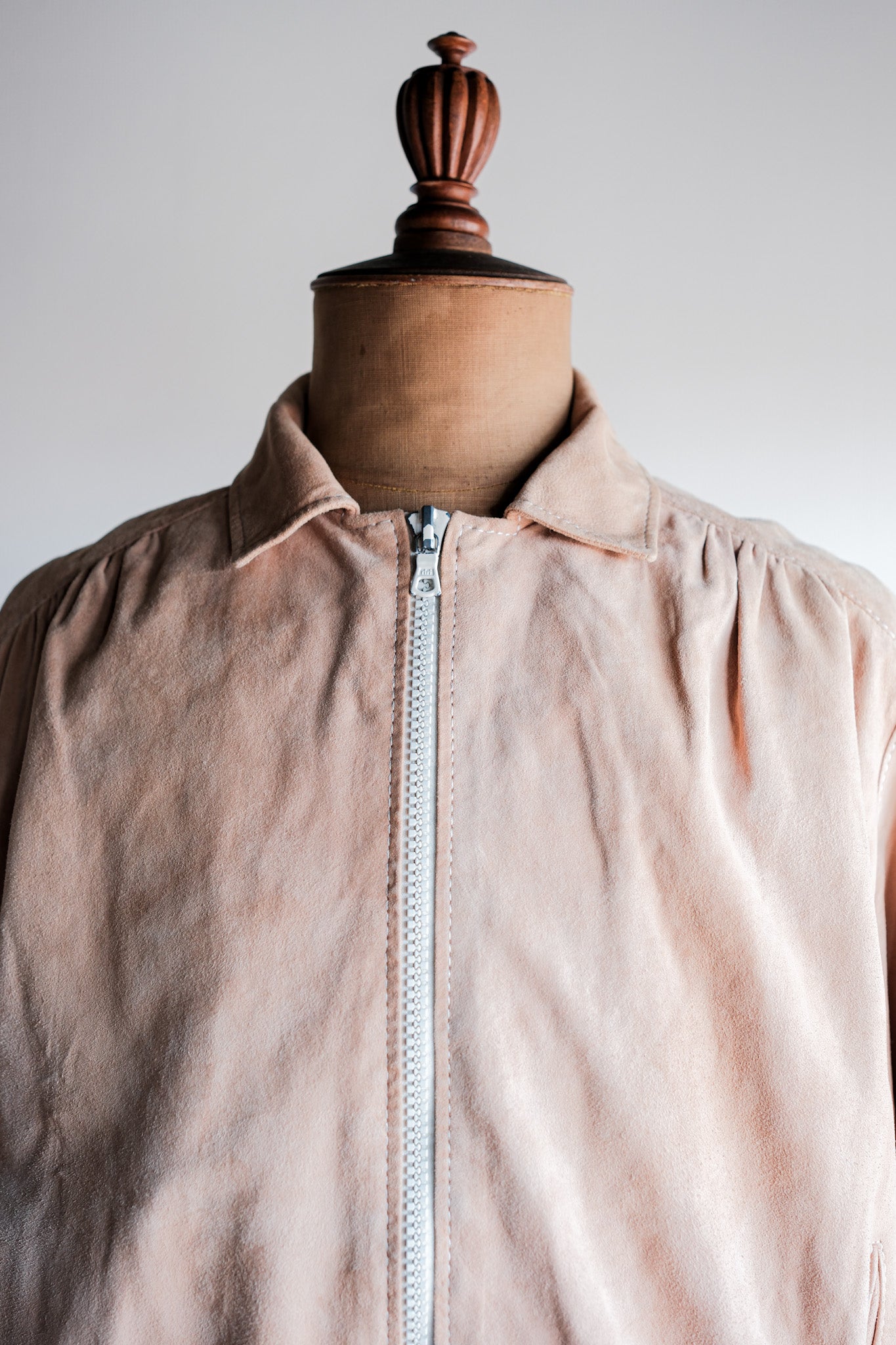 【~70's】Old Hermès Sport Paris Saddle Shoulder Suede Leather Blouson