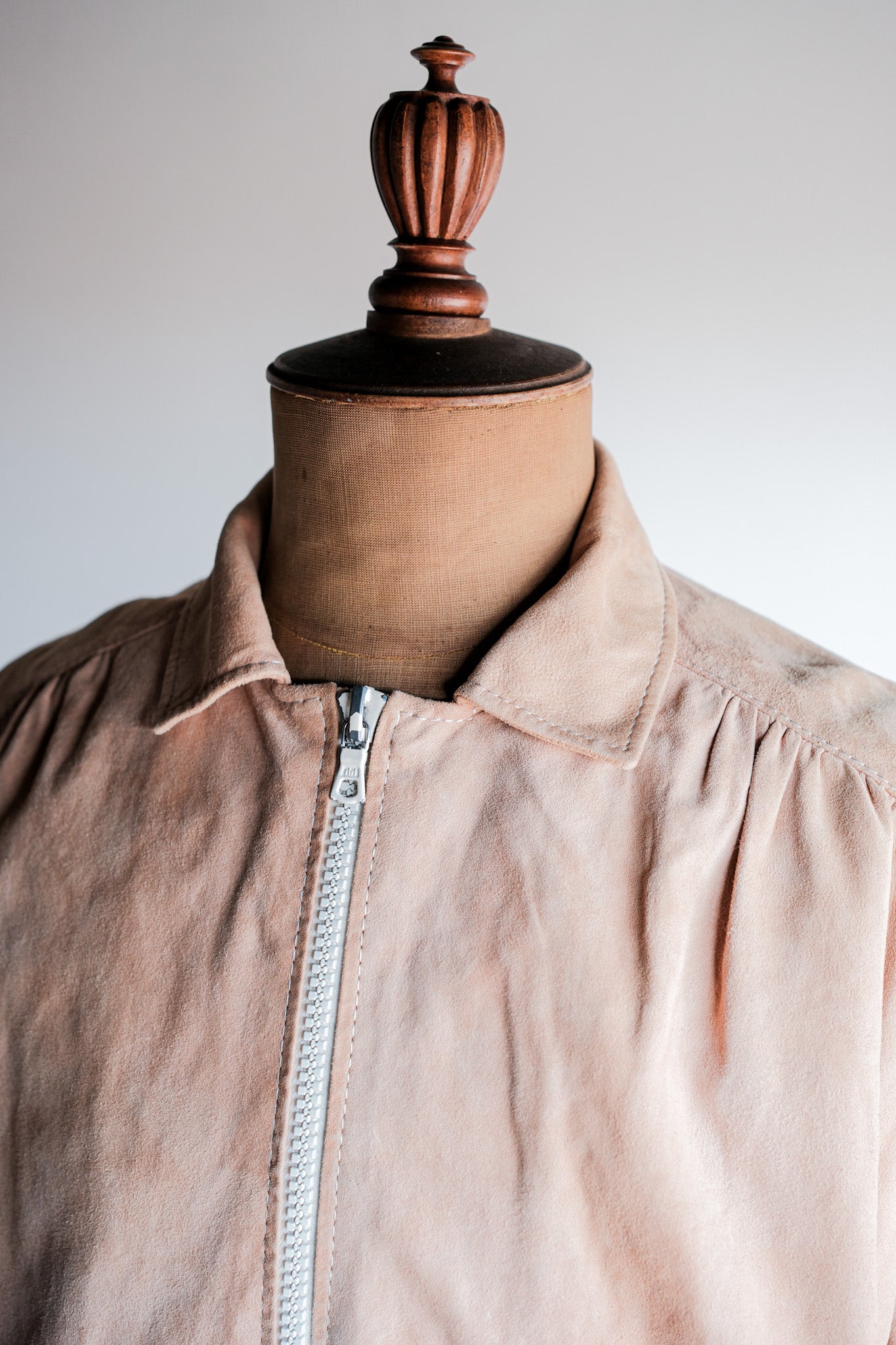 【~70's】Old Hermès Sport Paris Saddle Shoulder Suede Leather Blouson