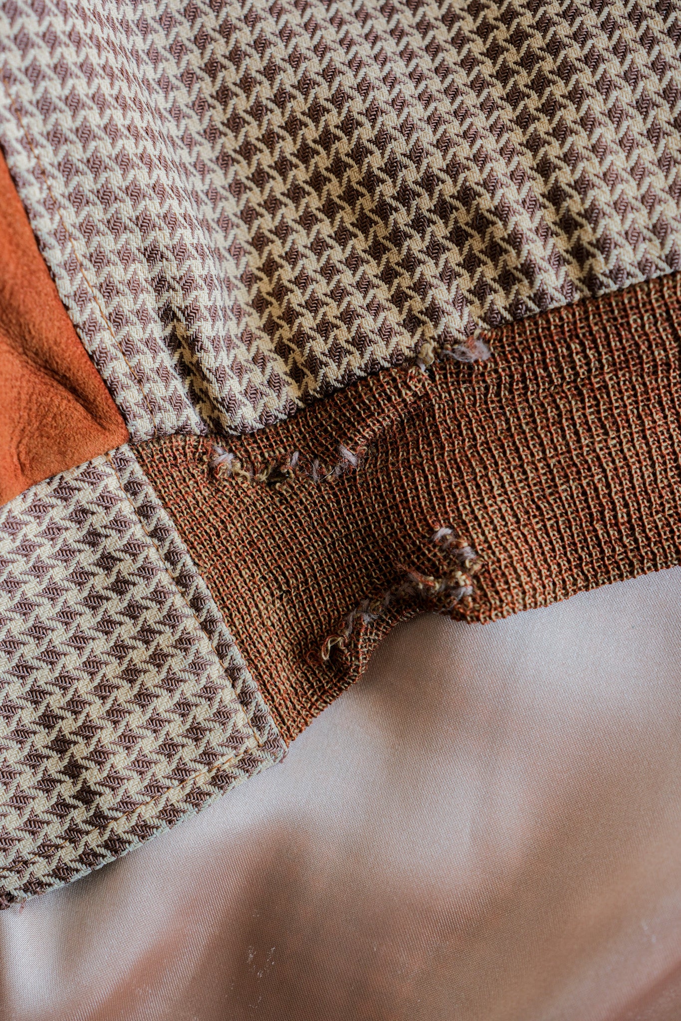 【~50's】American Vintage 2 Tone Houndstooth Rayon Jacket