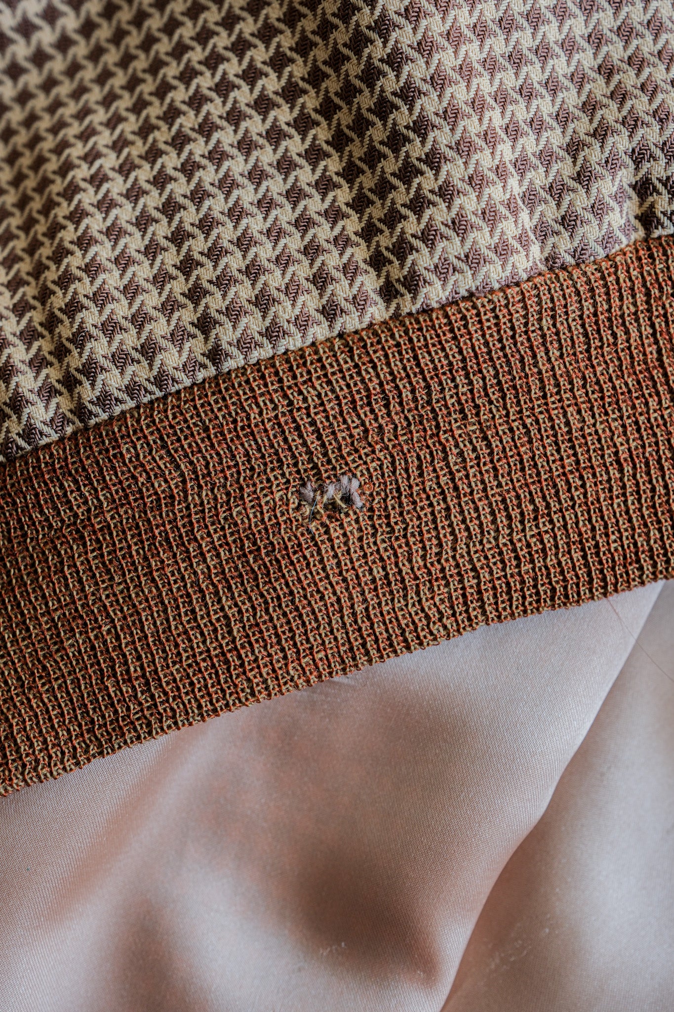 【~50's】American Vintage 2 Tone Houndstooth Rayon Jacket