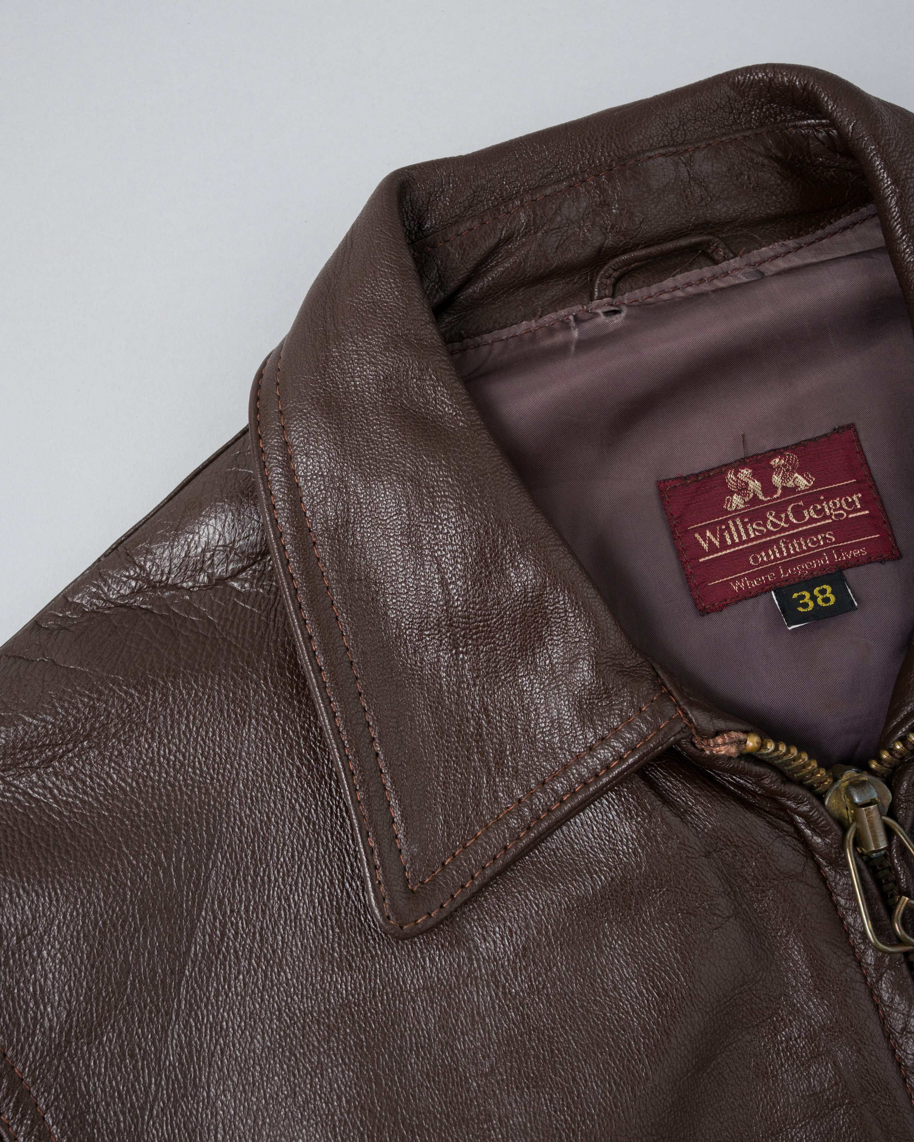 【~80's】Vintage Willis&Geiger G-8 Leather Flight Jacket Size.38 "Made in U.S.A."