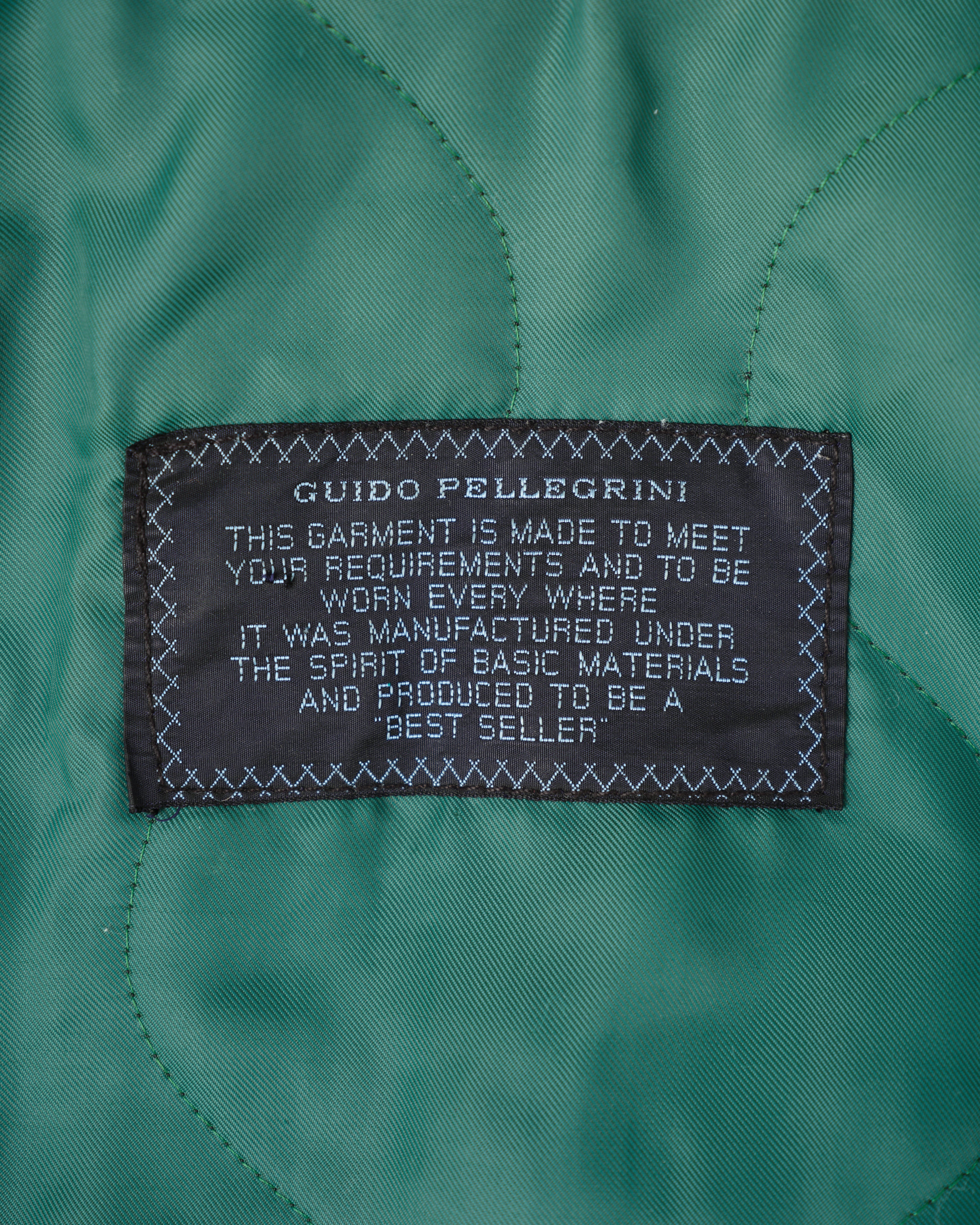 【~80’s】Old GUIDO PELLEGRINI Cotton Polyurethane Flight Type Blouson Size.42