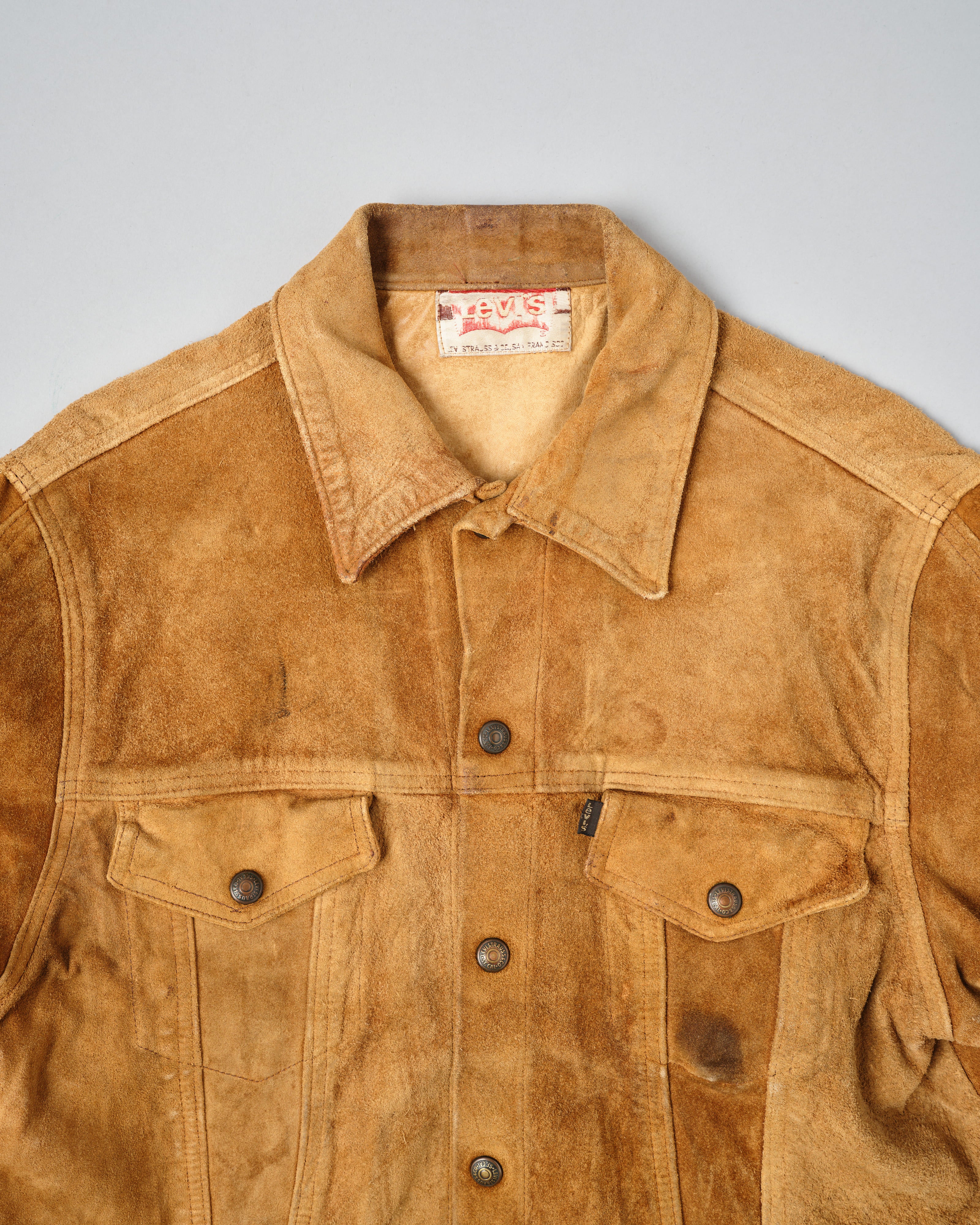 【~70's】Vintage Levi's Suede Leather Trucker Jacket
