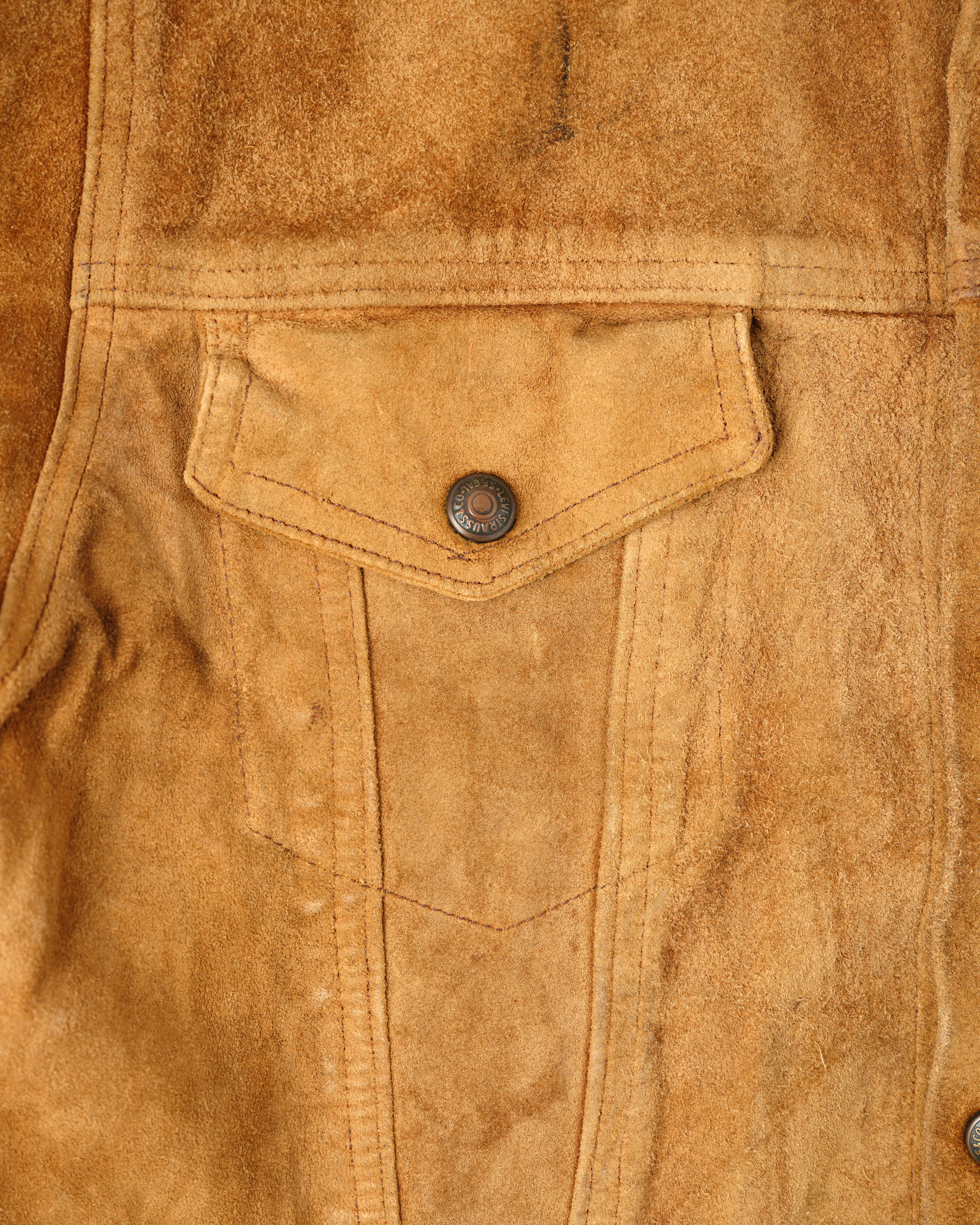 【~70's】Vintage Levi's Suede Leather Trucker Jacket