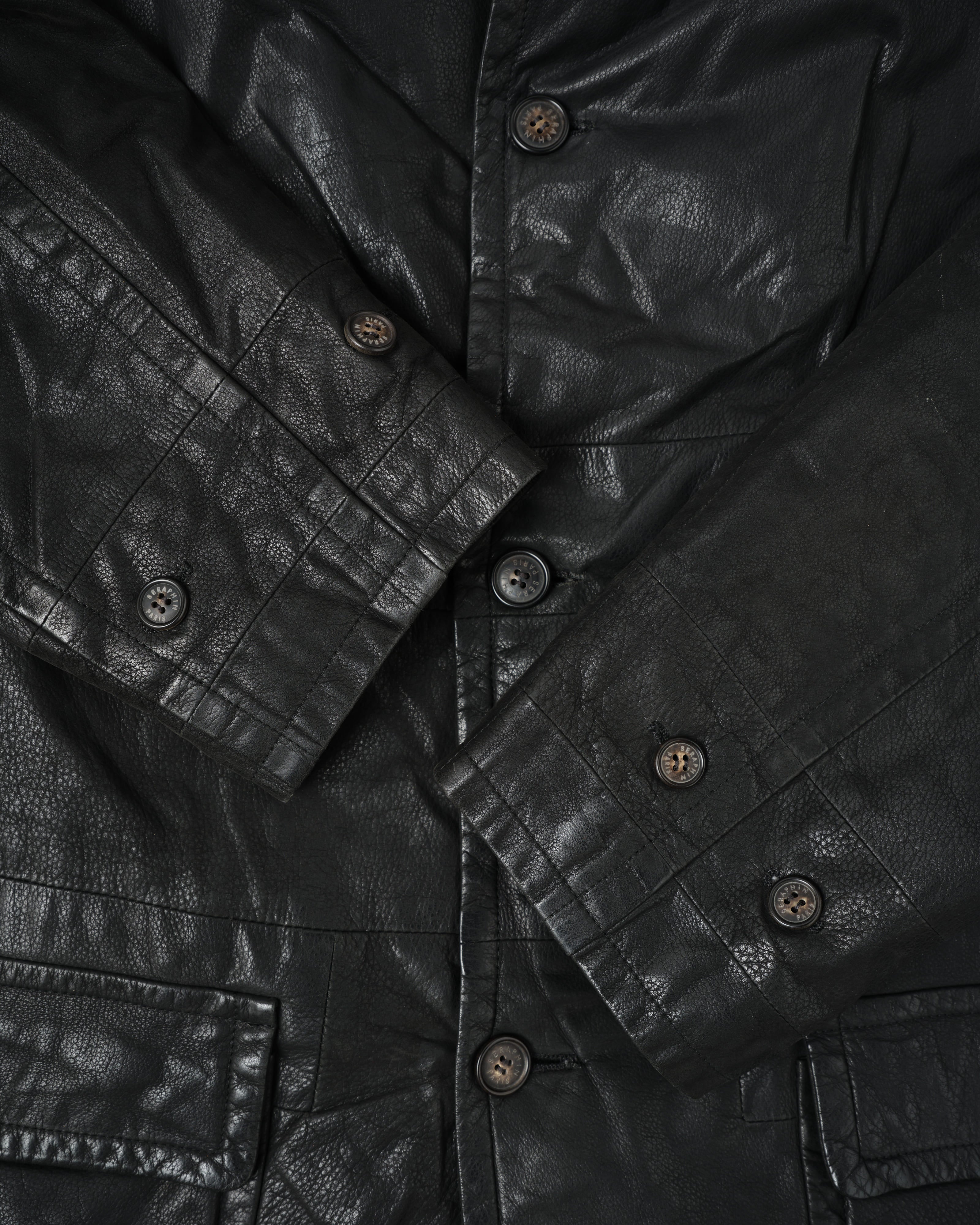 【~90's】Old SERAPHIN Deerskin Leather Jacket Size.52 "MARIE-LOUISE 別注"