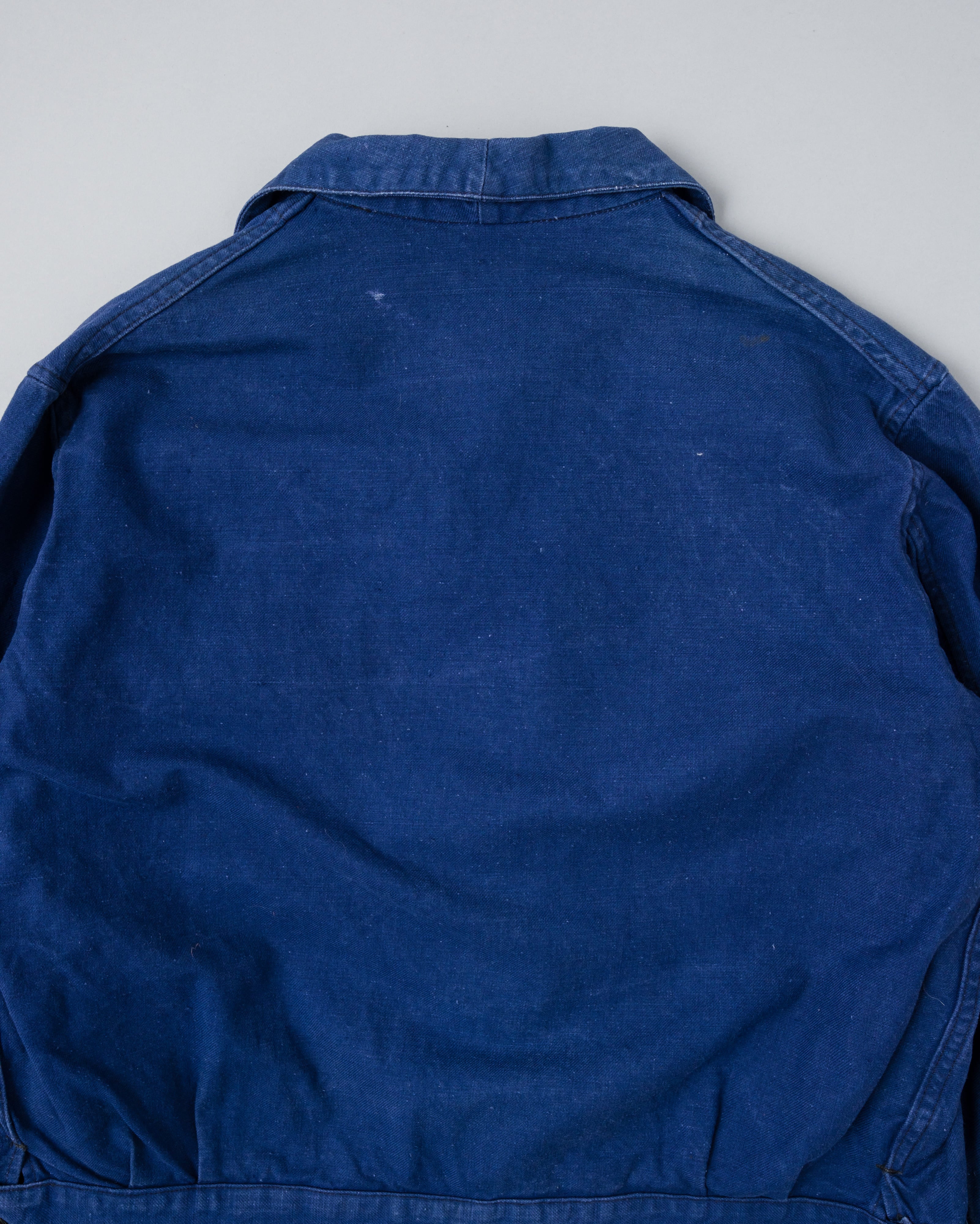 【~40's】French Vintage Deep Blue Cotton Twill Cyclist Jacket