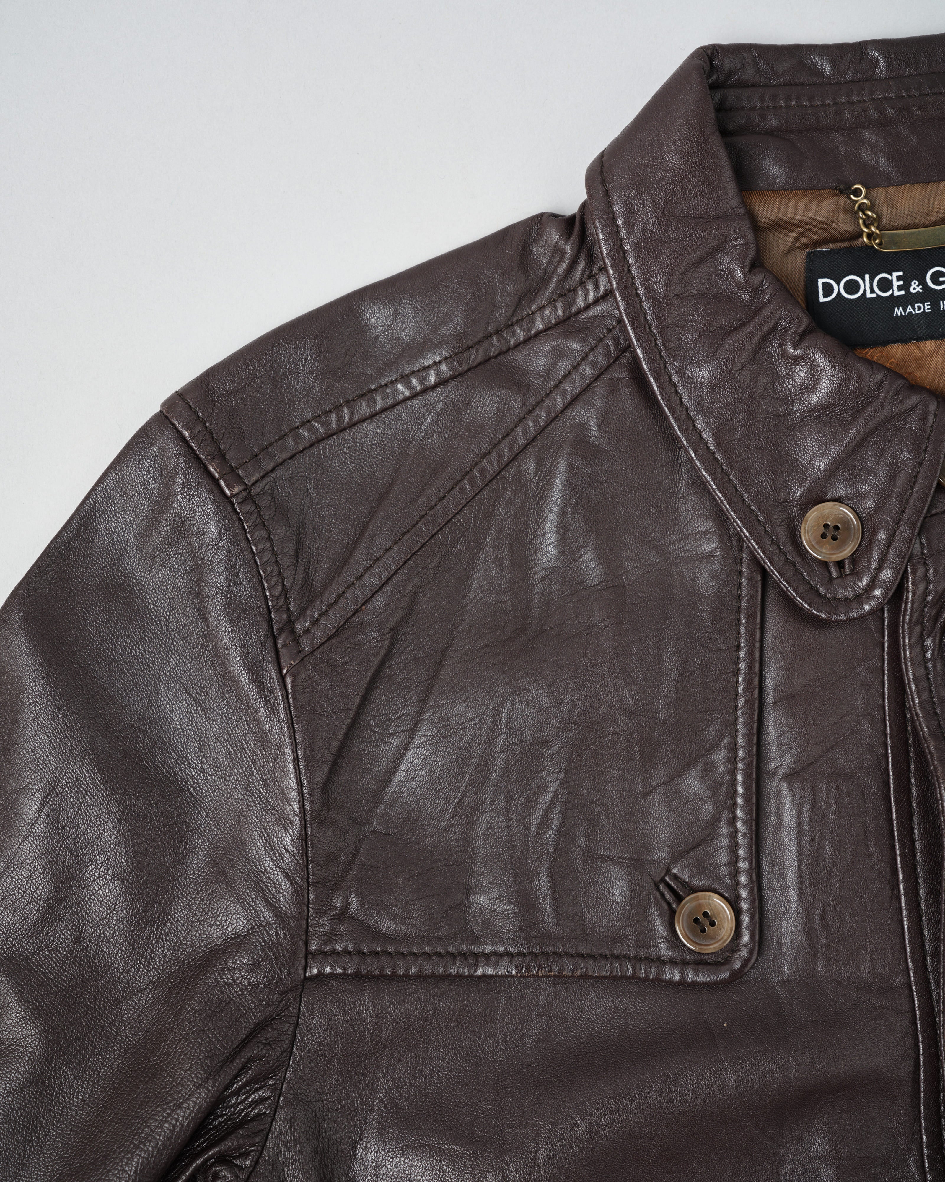【~00’s】Old DOLCE&GABBANA Lambskin Leather Blouson Size.50