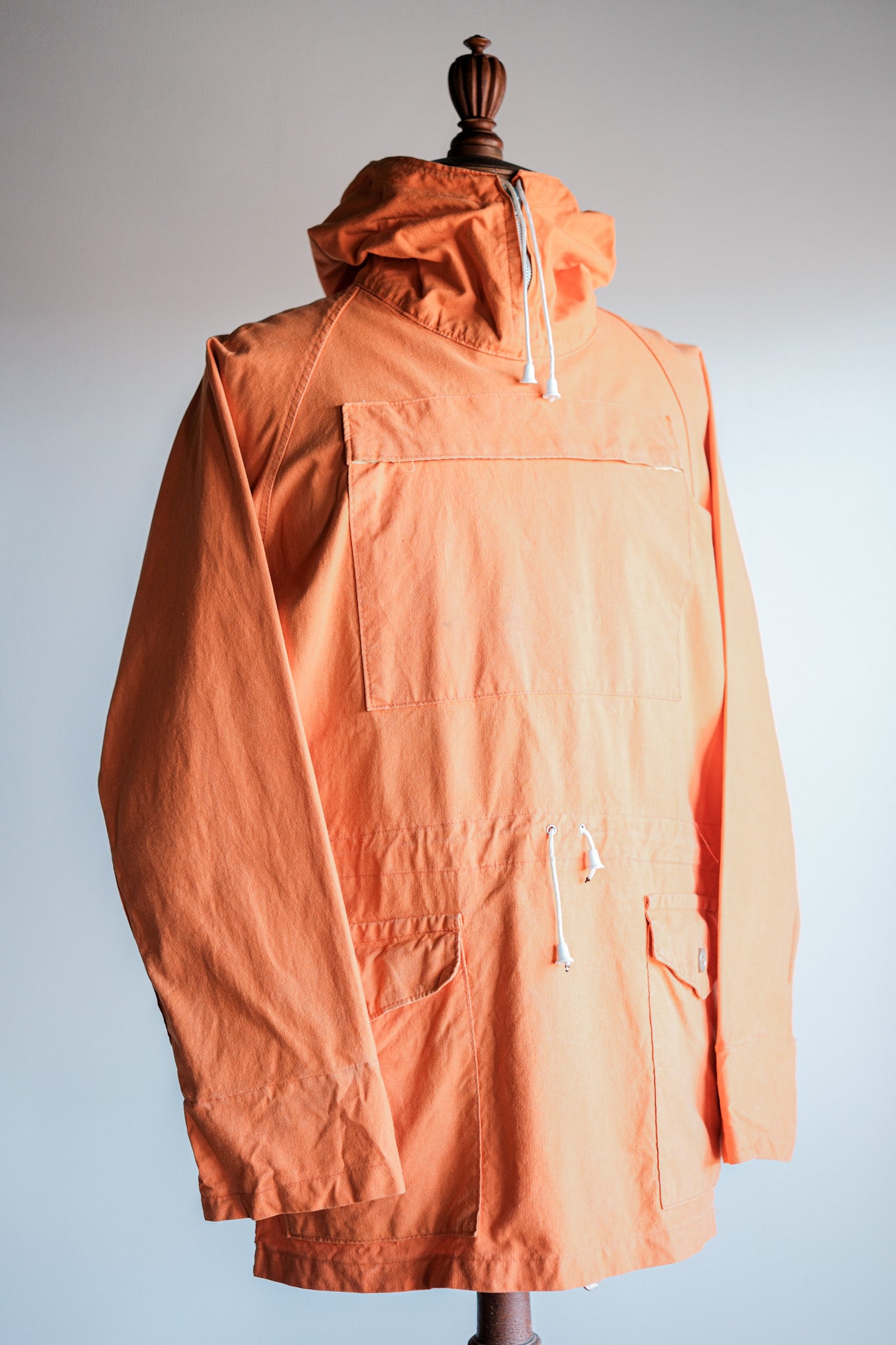【~60's】British Vintage Orange Cotton Smock Size.MEDIUM "Blacks Of Greenock"