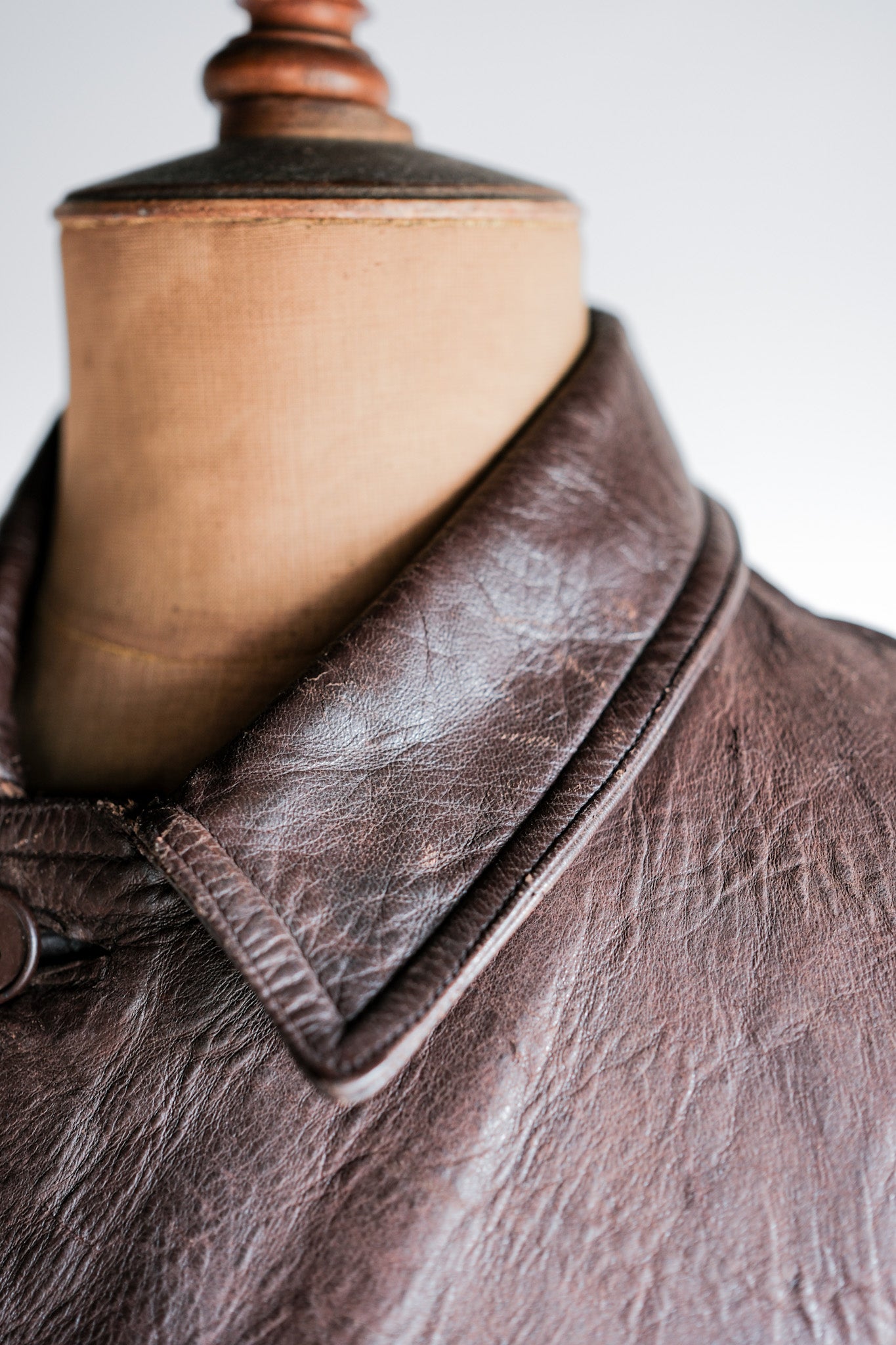 【~40's】WWⅡ French CJF Leather Cyclist Jacket