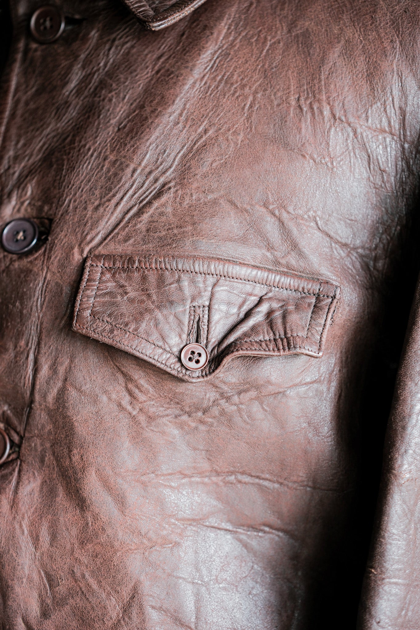 【~40's】WWⅡ French CJF Leather Cyclist Jacket