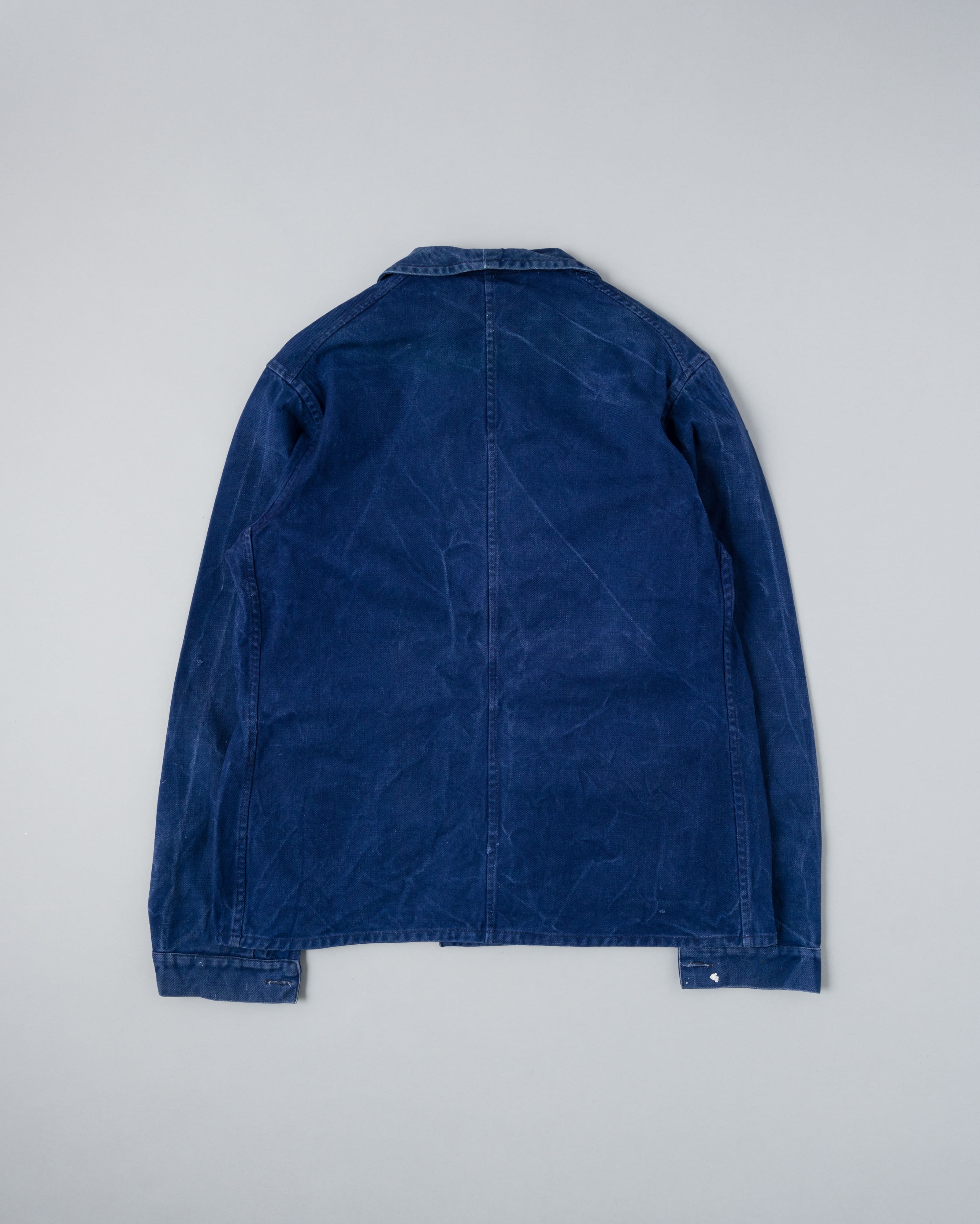 【~50's】French Vintage Deep Blue Cotton Twill Double Breasted Work Jacket