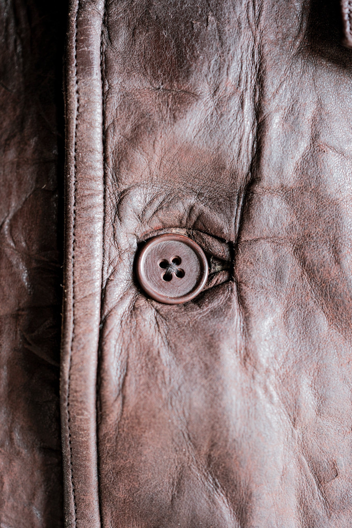 【~40's】WWⅡ French CJF Leather Cyclist Jacket