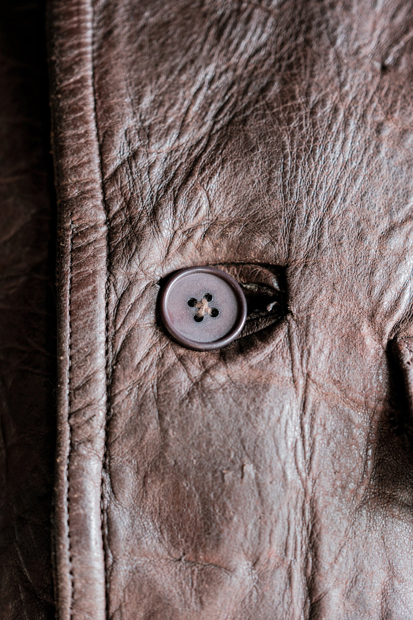 【~40's】WWⅡ French CJF Leather Cyclist Jacket