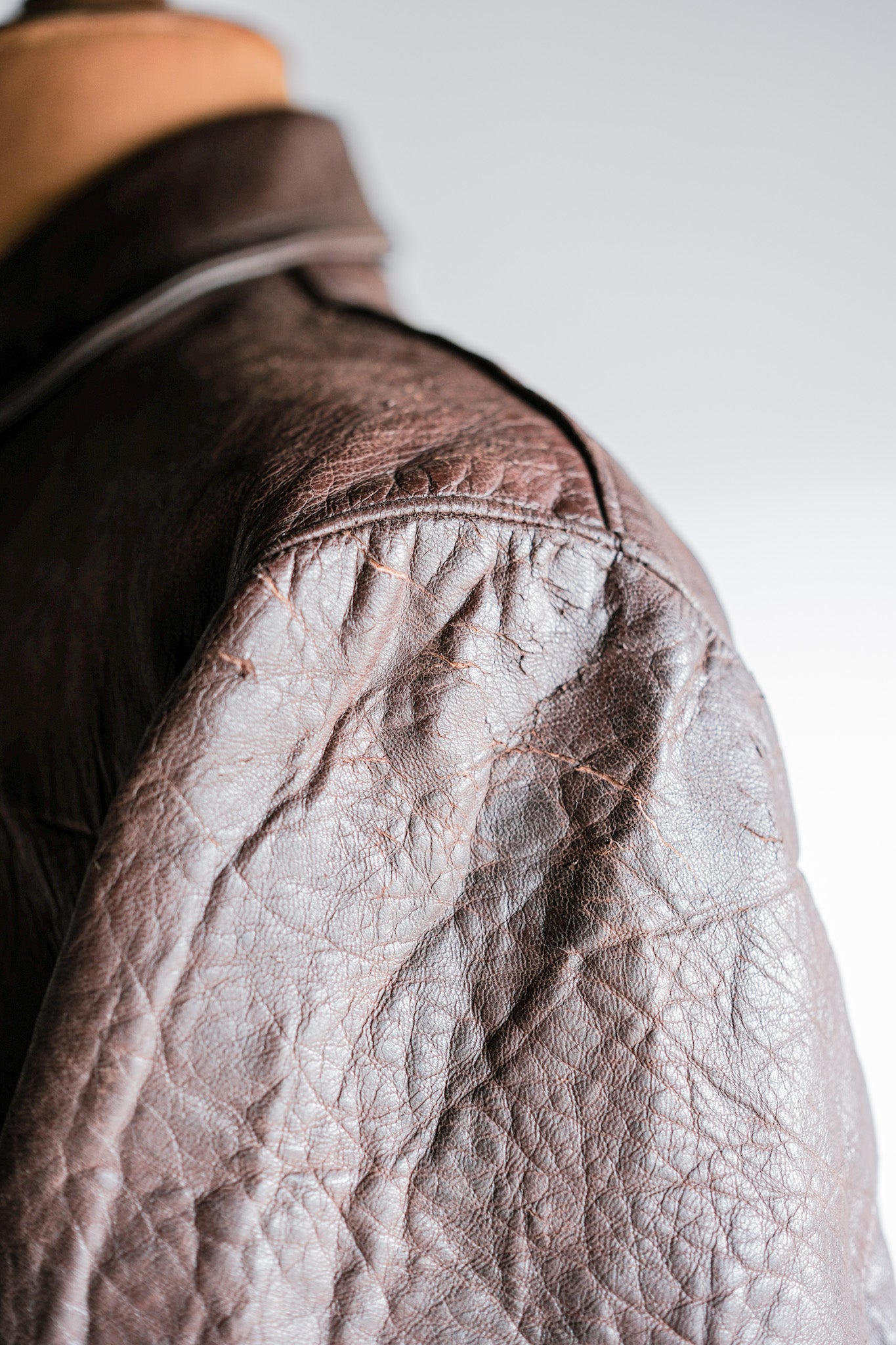 【~40's】WWⅡ French CJF Leather Cyclist Jacket