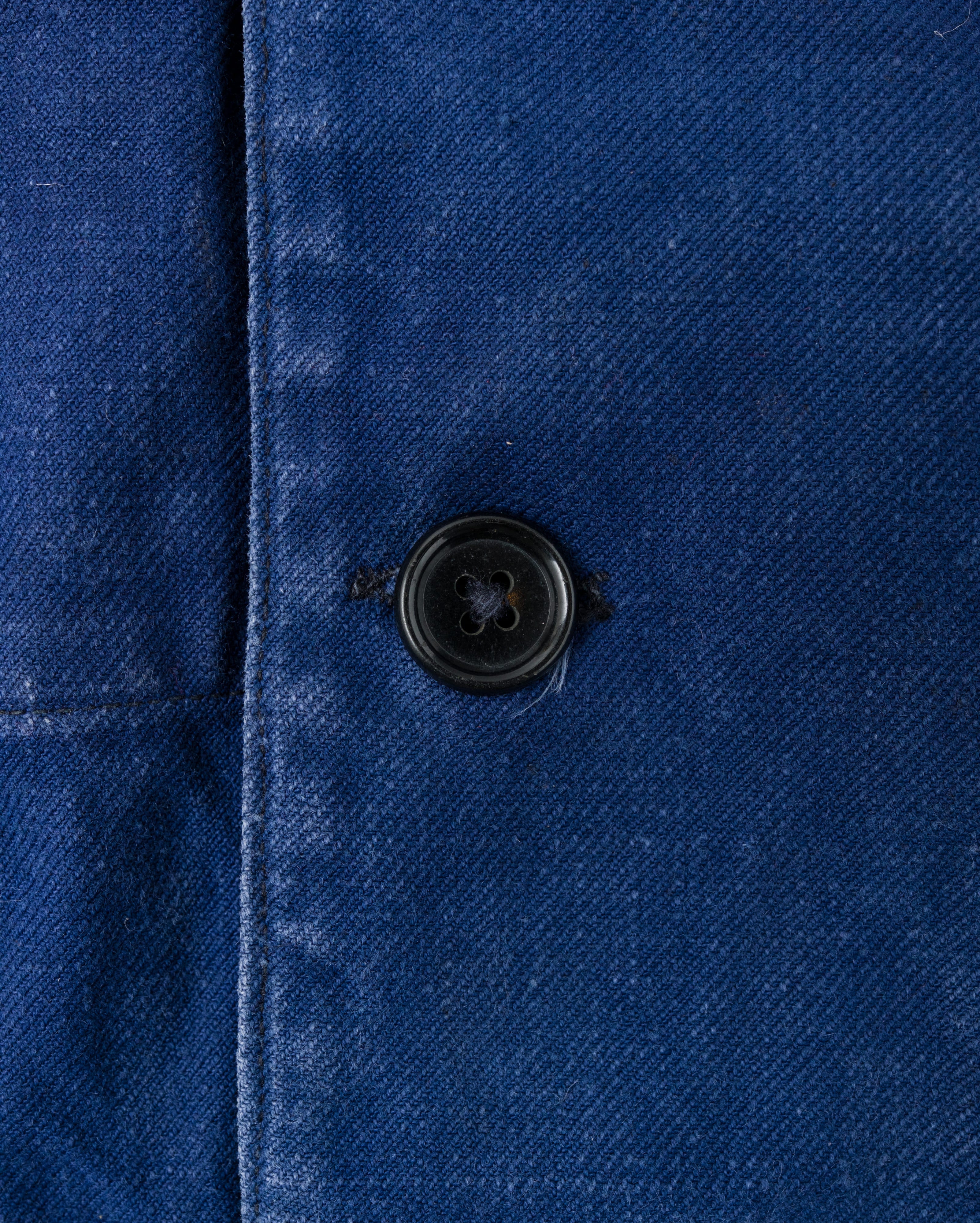 【~50's】French Vintage Deep Blue Cotton Twill Double Breasted Work Jacket