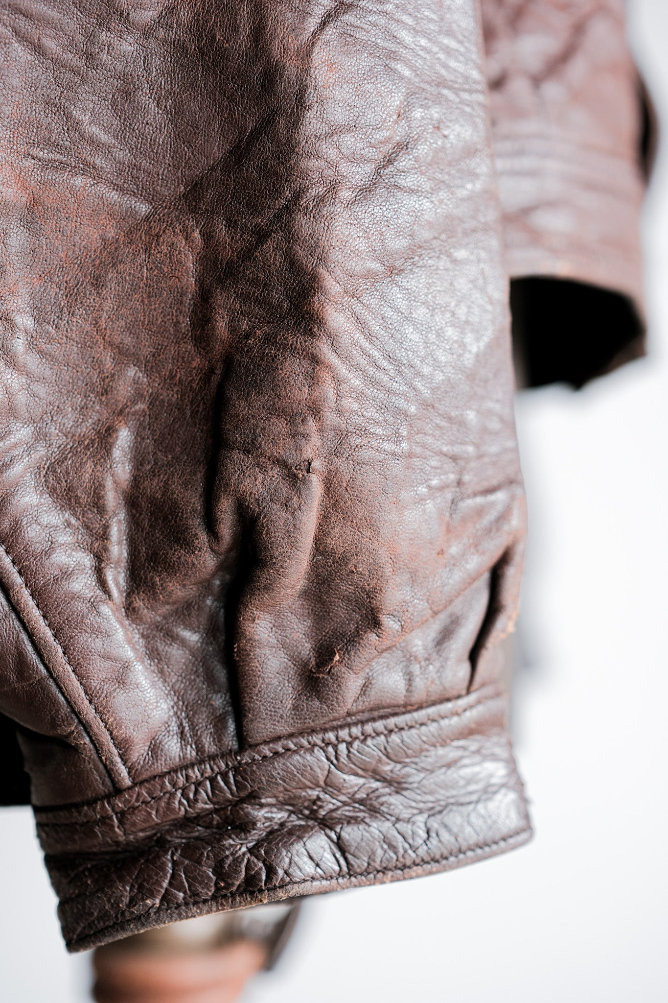 【~40's】WWⅡ French CJF Leather Cyclist Jacket