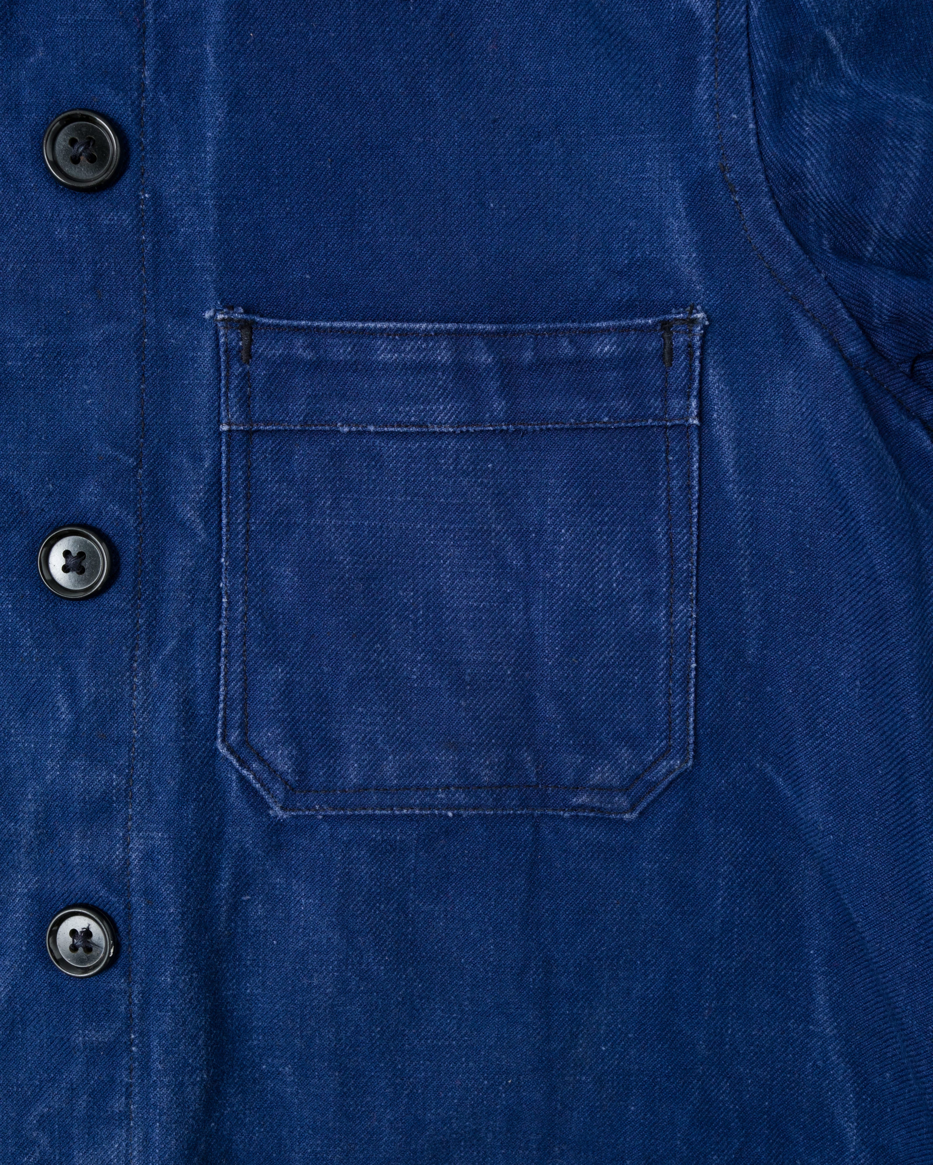 【~50's】French Vintage Deep Blue Cotton Twill Double Breasted Work Jacket