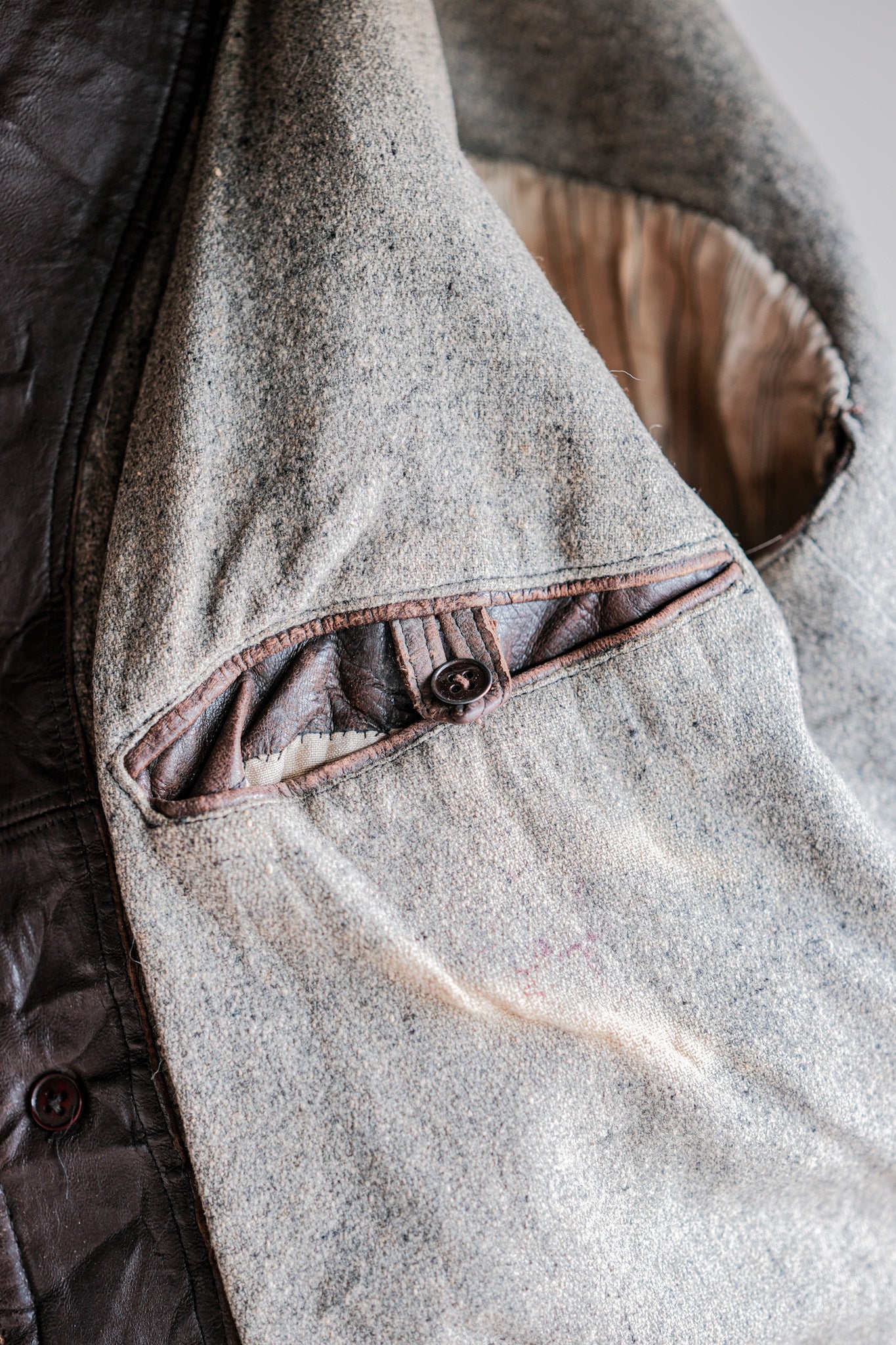 【~40's】WWⅡ French CJF Leather Cyclist Jacket