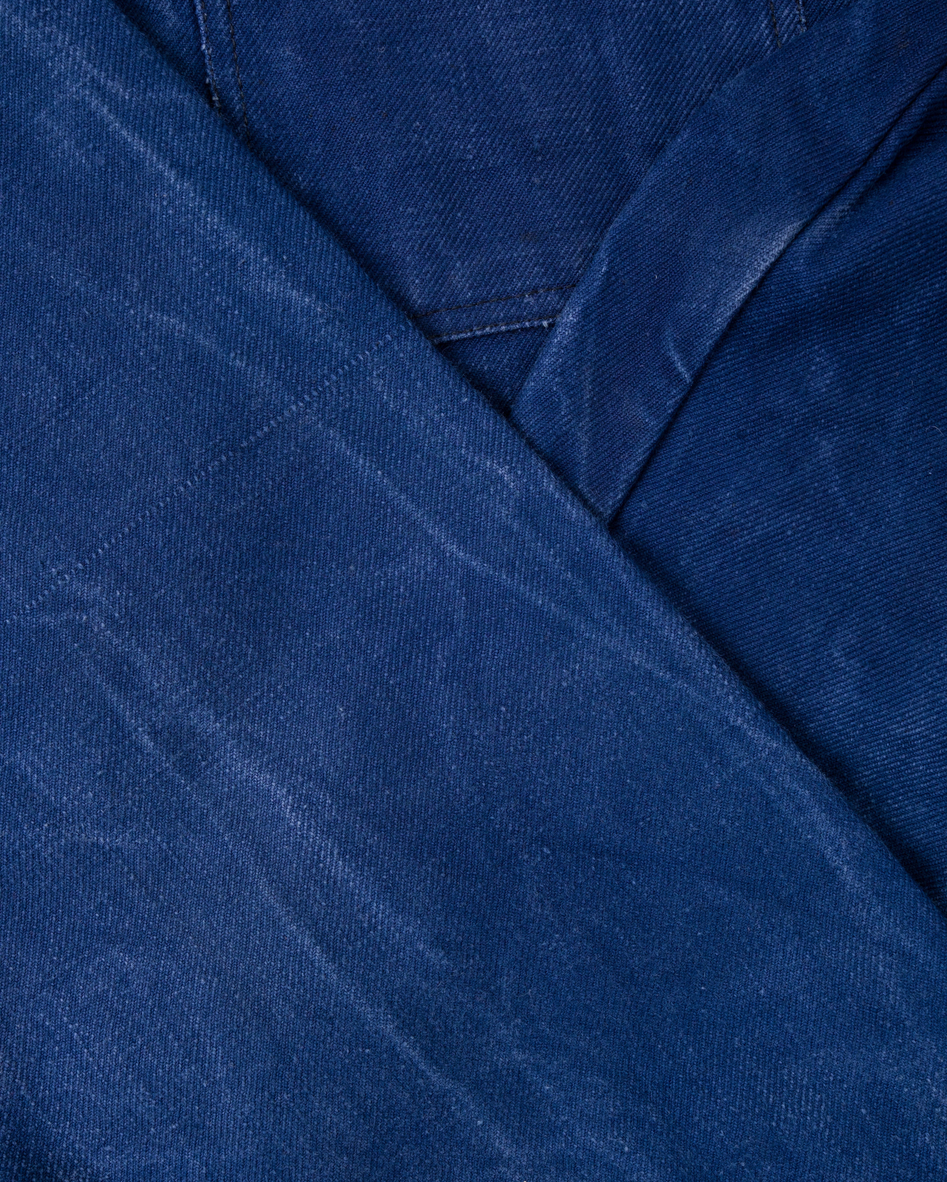 【~50's】French Vintage Deep Blue Cotton Twill Double Breasted Work Jacket