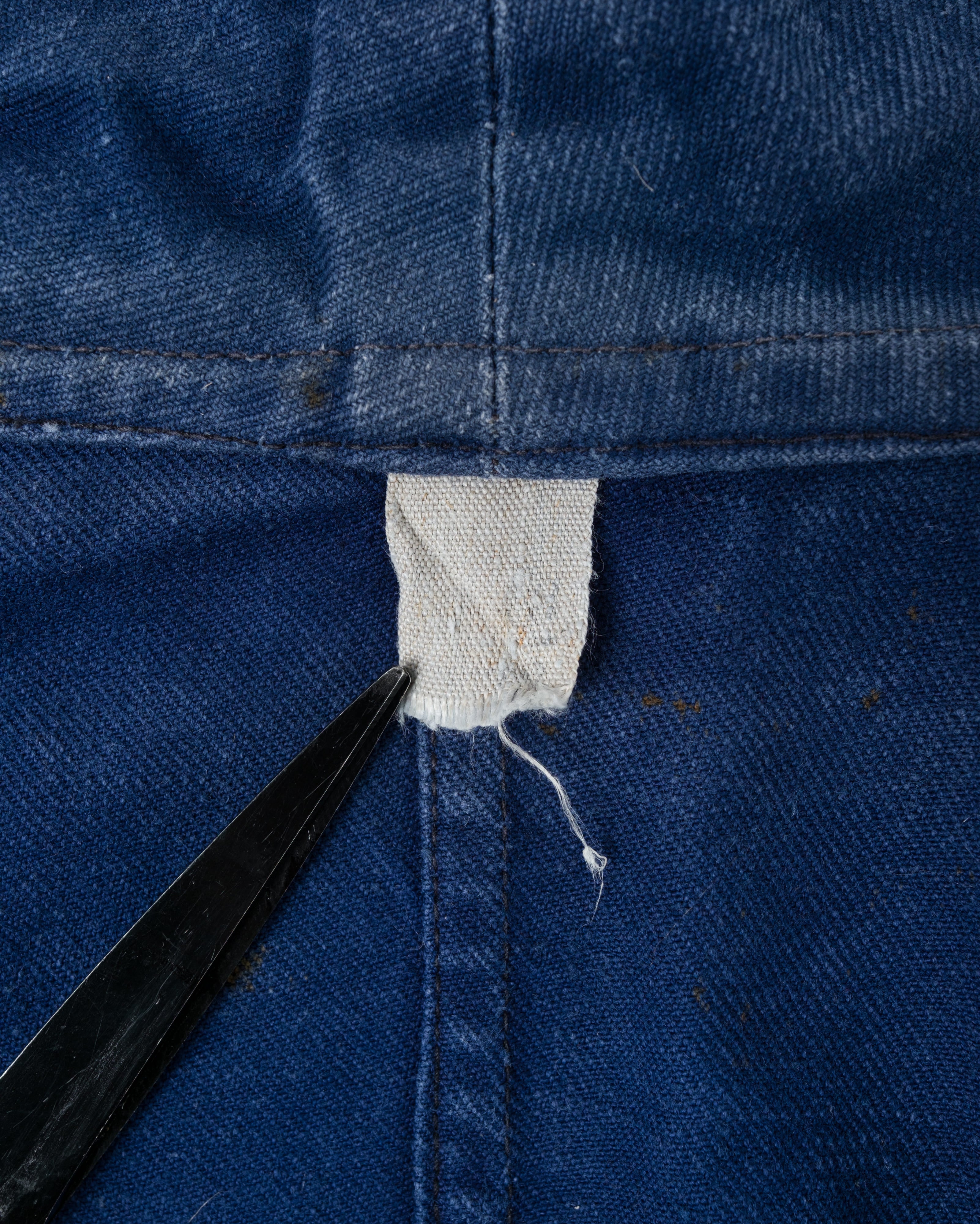 【~50's】French Vintage Deep Blue Cotton Twill Double Breasted Work Jacket