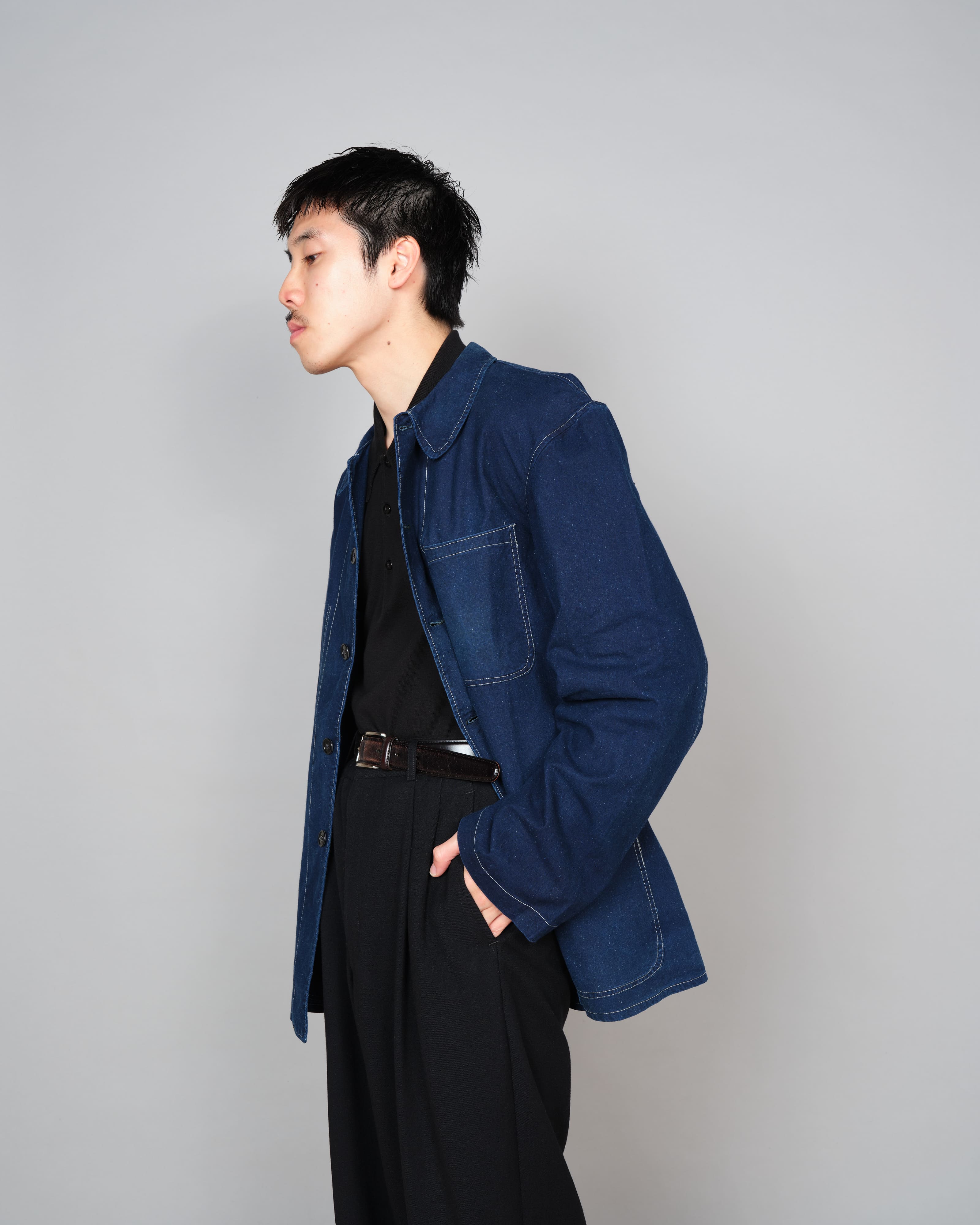 【~60’s】French China Indigo Cotton Work Jacket Size.54