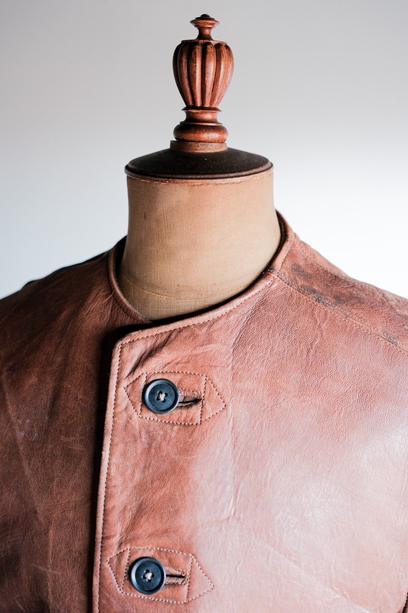 【~40's】British Army Jerkin Leather Vest "Modified"