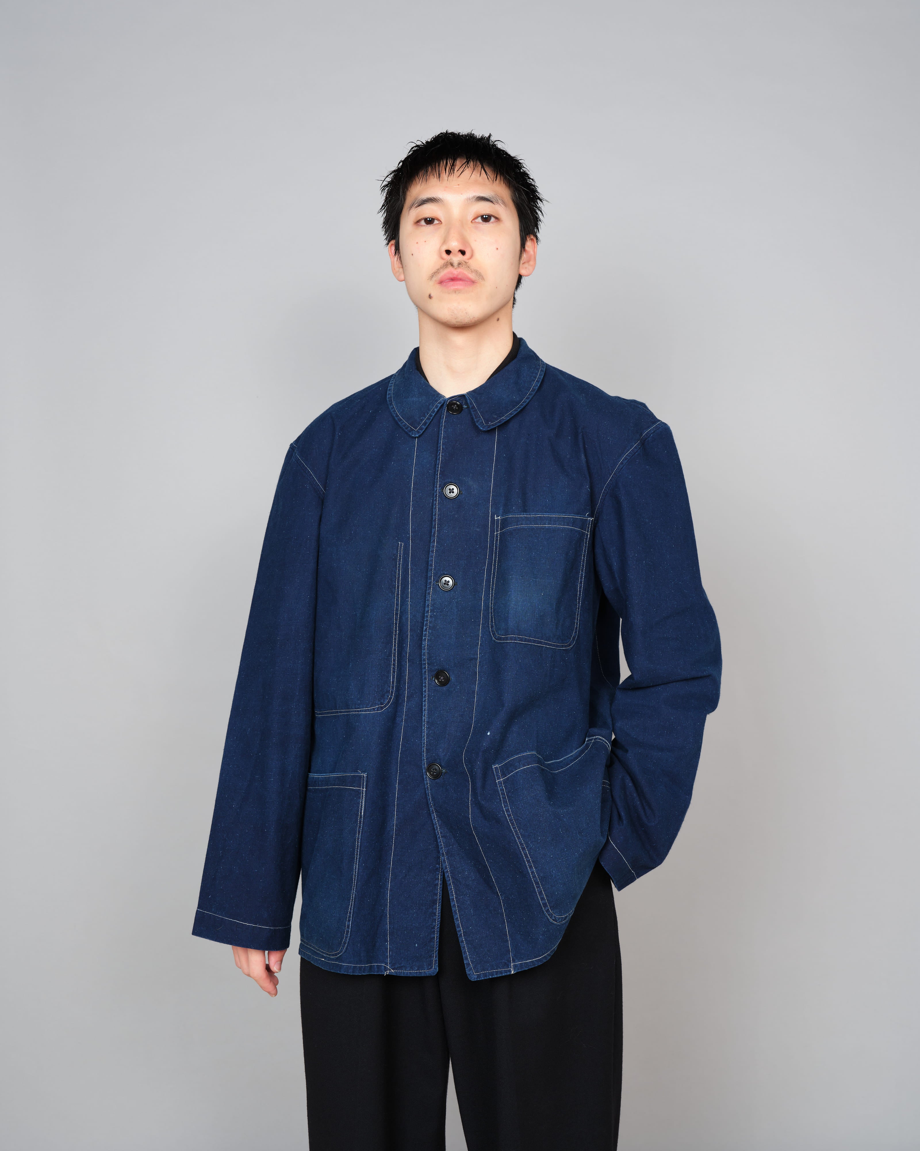 【~60’s】French China Indigo Cotton Work Jacket Size.54