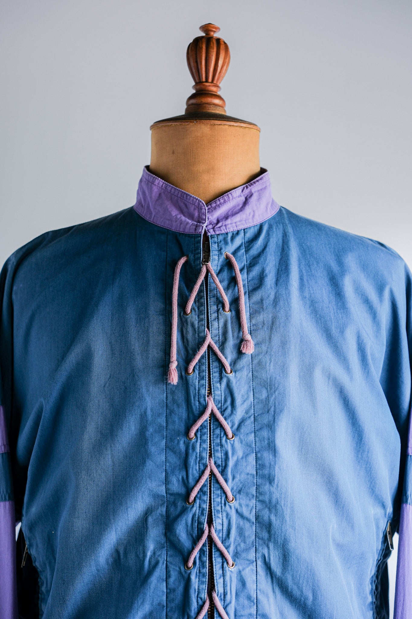 【~80's】Old GIORGIO ARMANI 2 Tone Zip Up Cotton Blouson